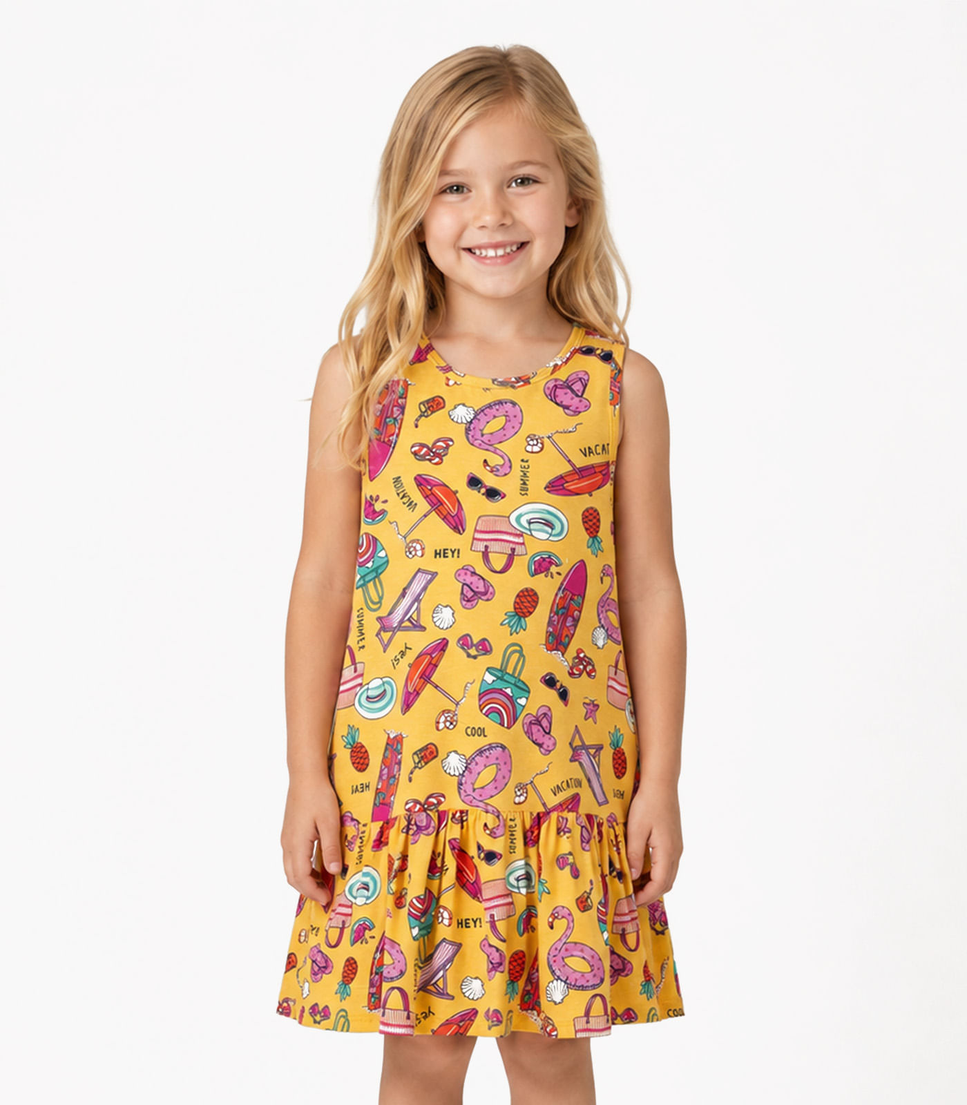 Vestido Infantil Feminino Select Amarelo