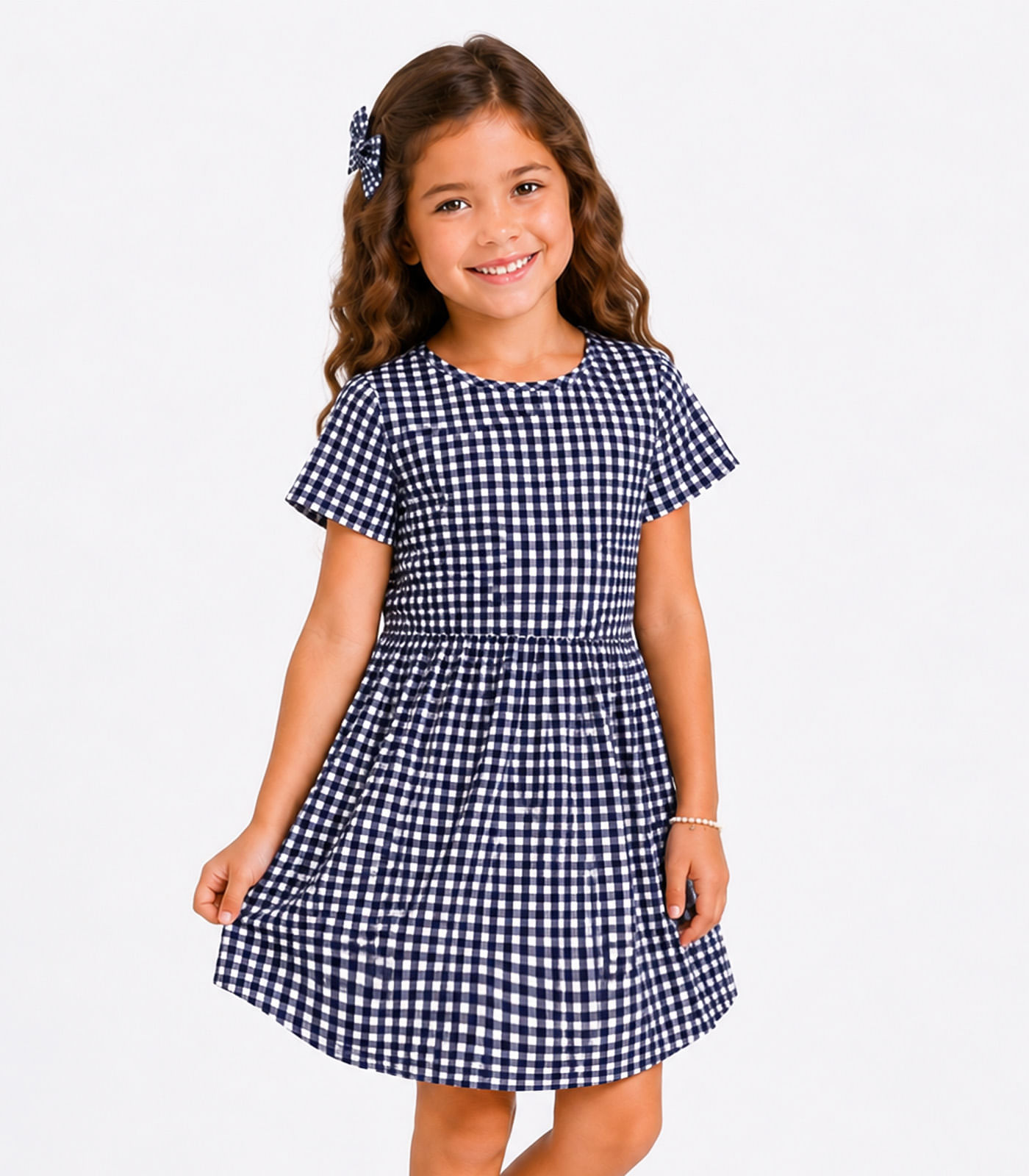 Vestido Curto Infantil Estampado Select Azul