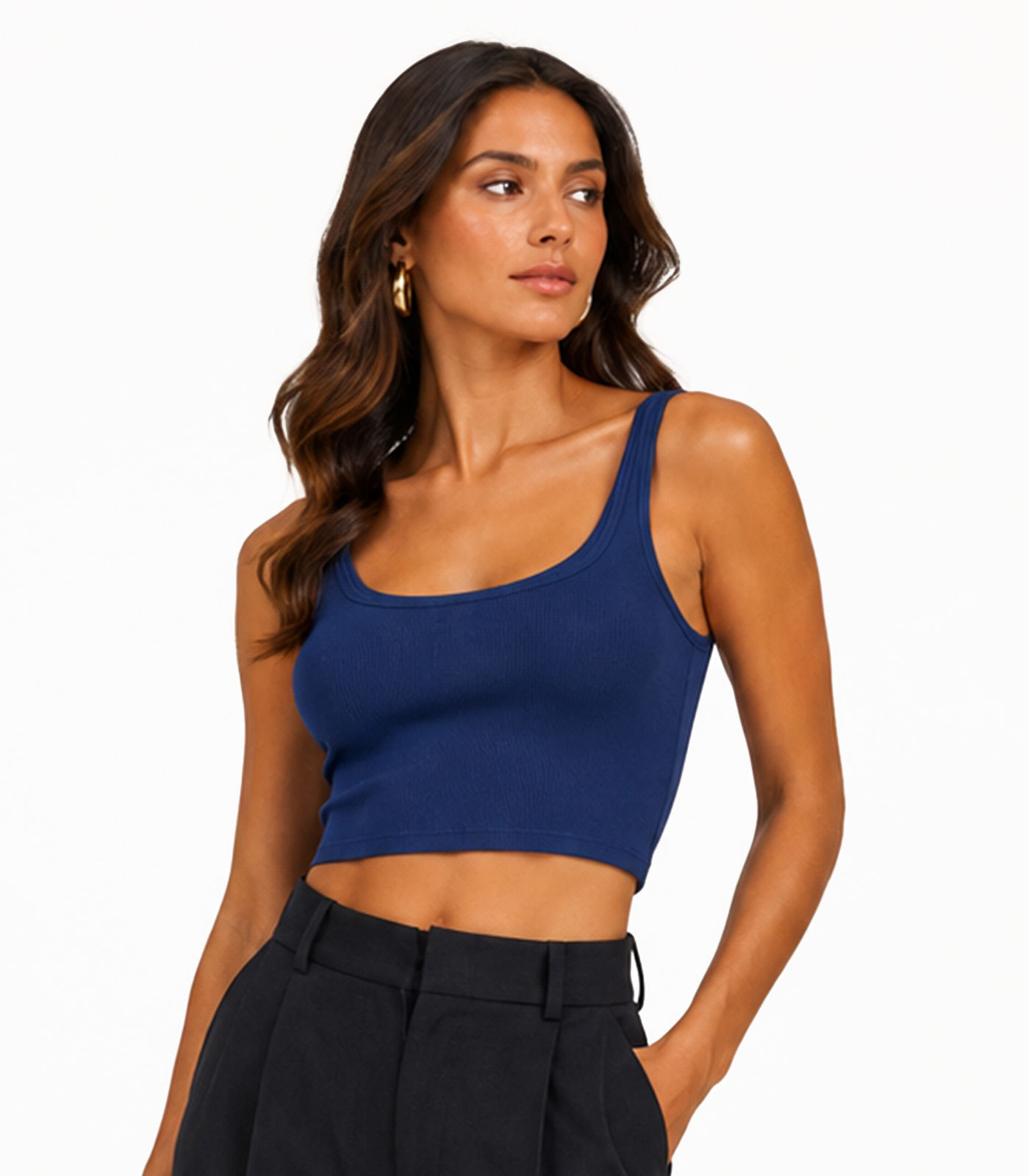 Top Em Ribana Viscose Infinita Cor Azul