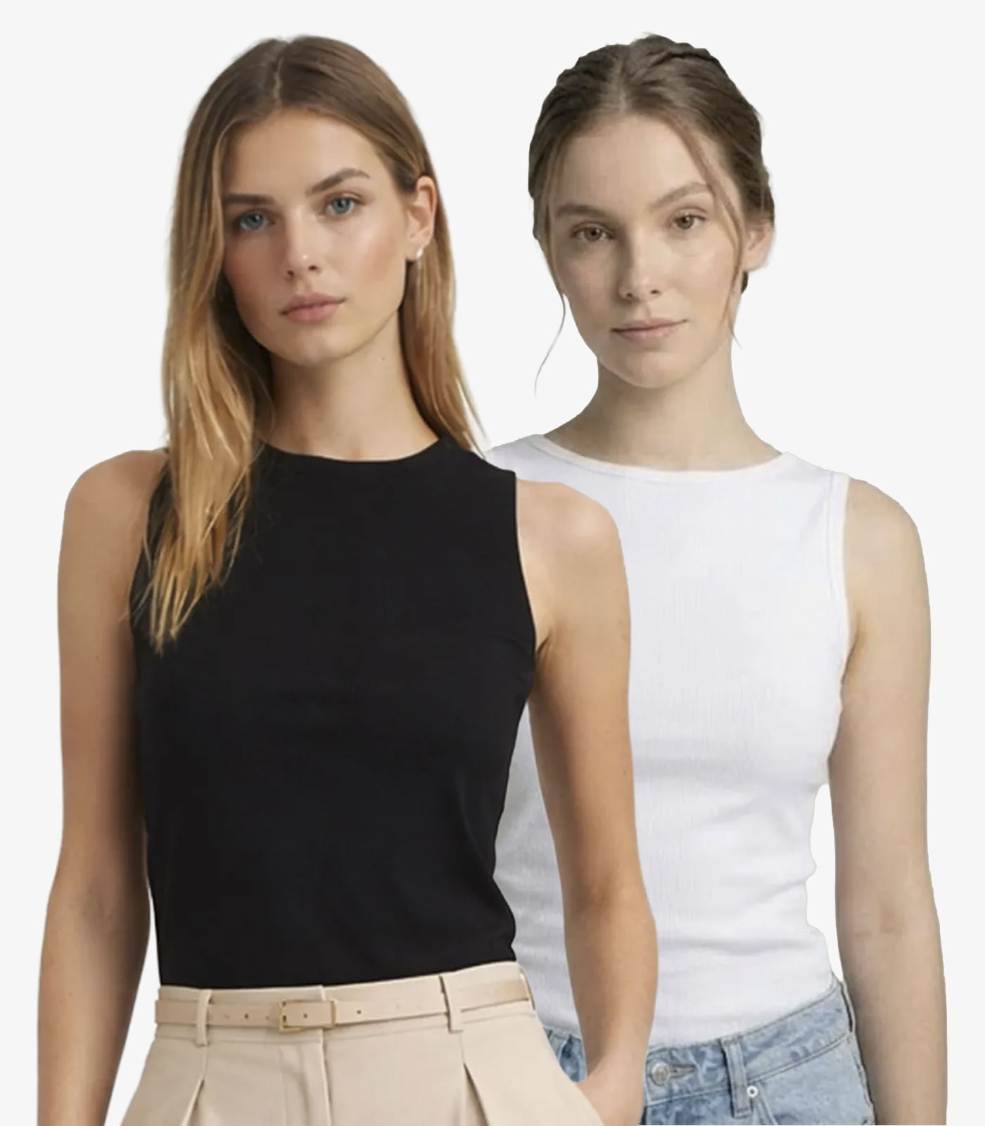 Kit 2 Regatas Femininas Decote Nas Costas Infinita Cor Sortidas