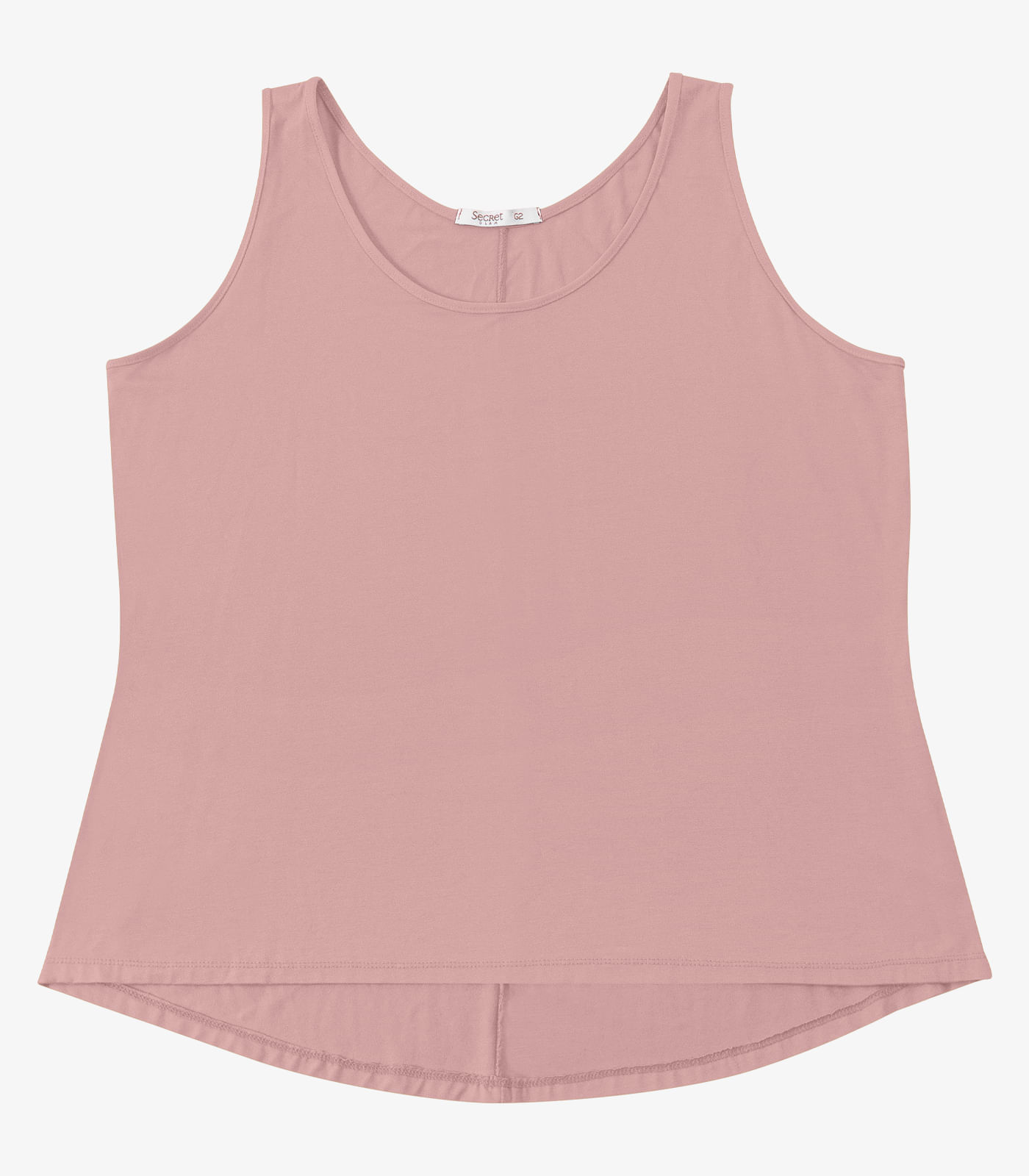 Regata Feminina Plus Size Secret Glam Rosa