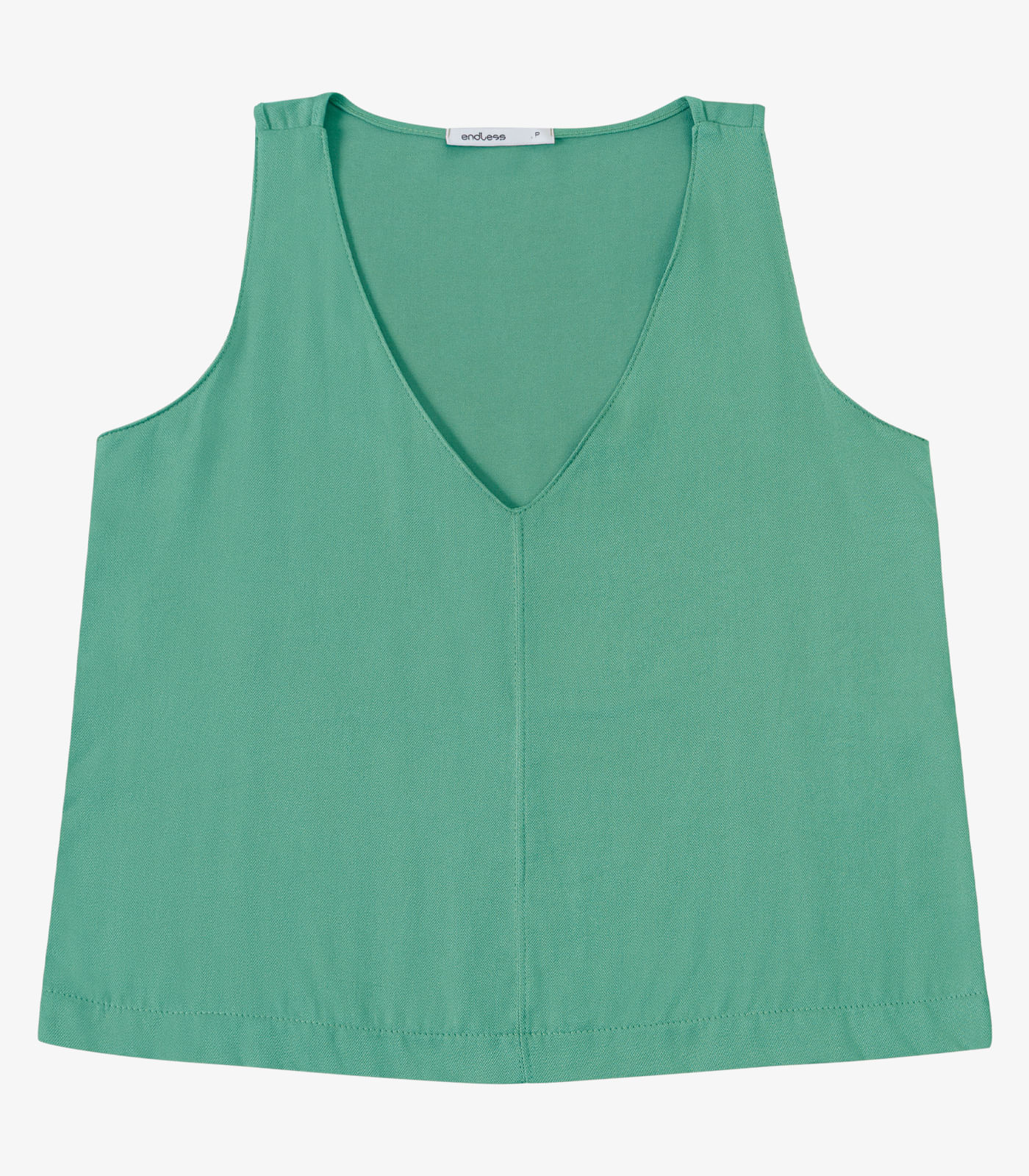 Regata Feminina Decote V Em Viscose Endless Verde