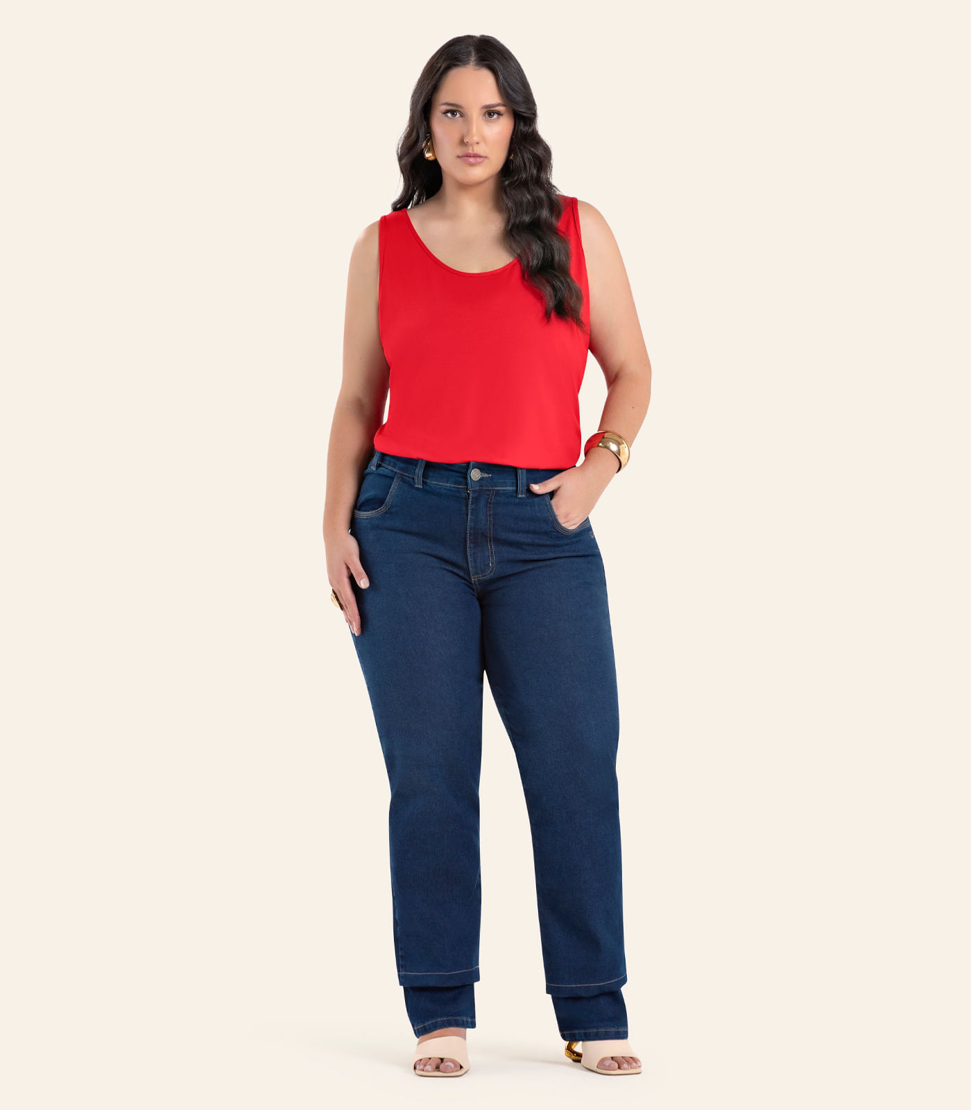 Regata Feminina Plus Size Secret Glam Vermelho