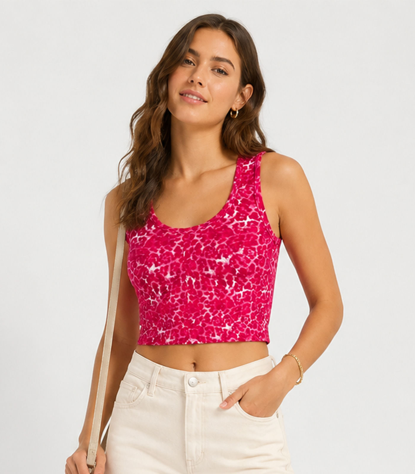 Regata Feminina Estampada Em Cotton Infinita Cor Vermelho