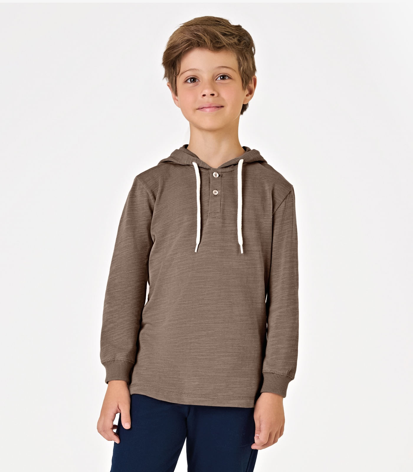 Camiseta Com Capuz Menino Flamé Trick Nick Marrom