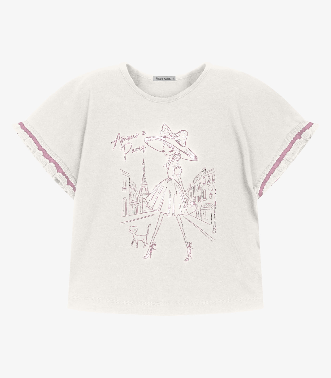 Blusa Infantil Cotton Leve Com Estampa Trick Nick Bege