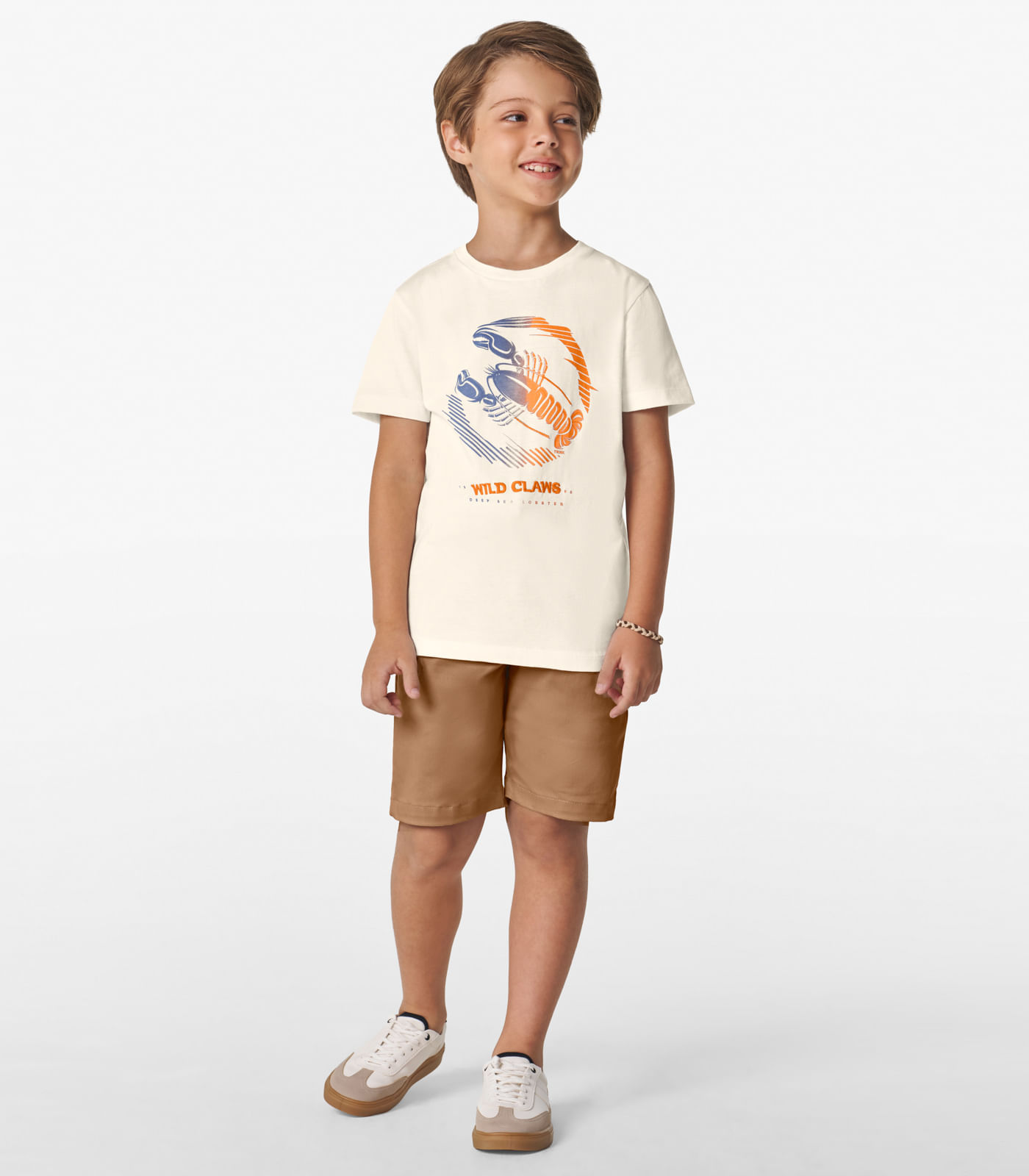 Camiseta Masculina Estampada Trick Nick Bege