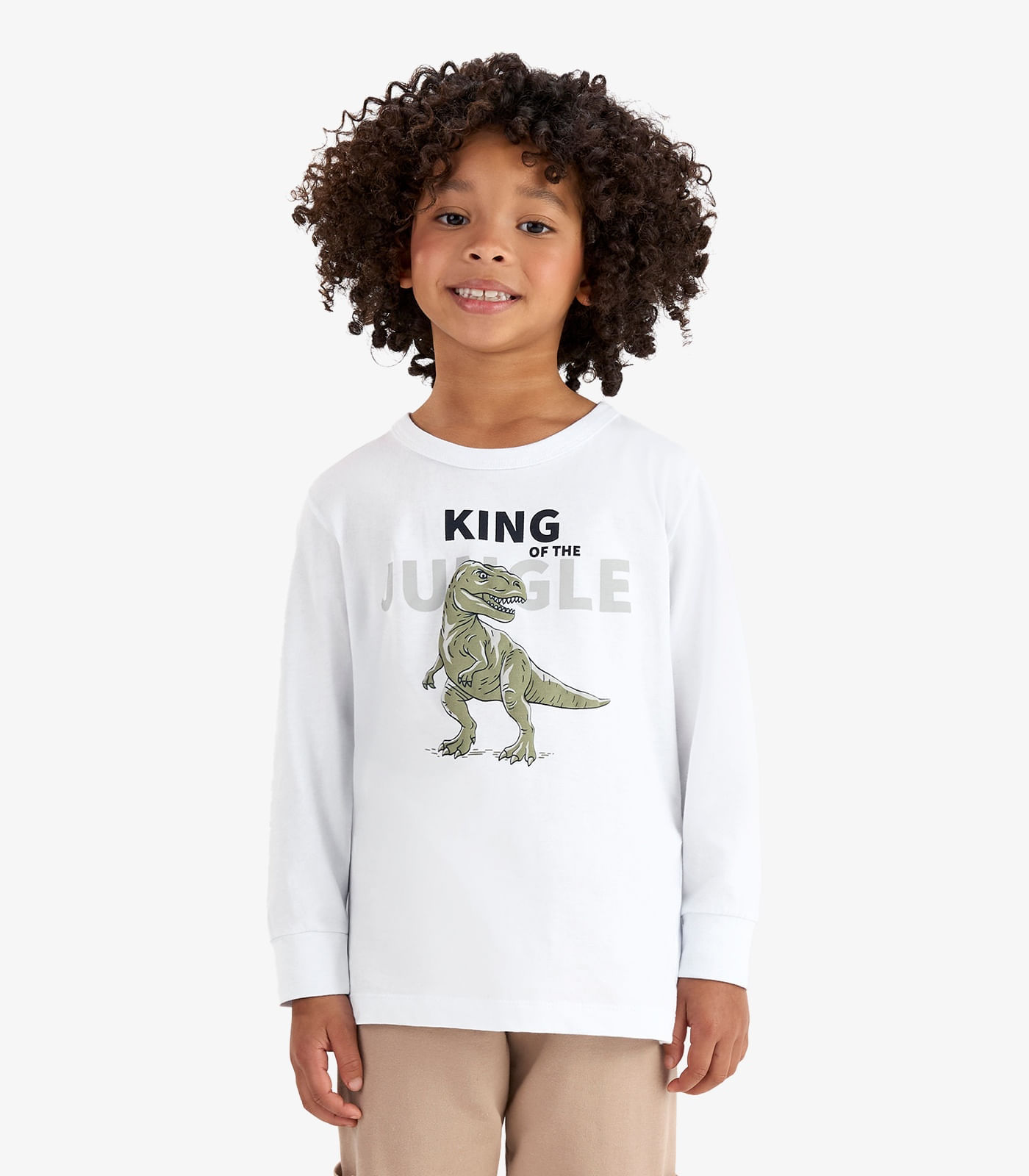 Camiseta Manga Longa em Meia Malha Rovi Kids Branco