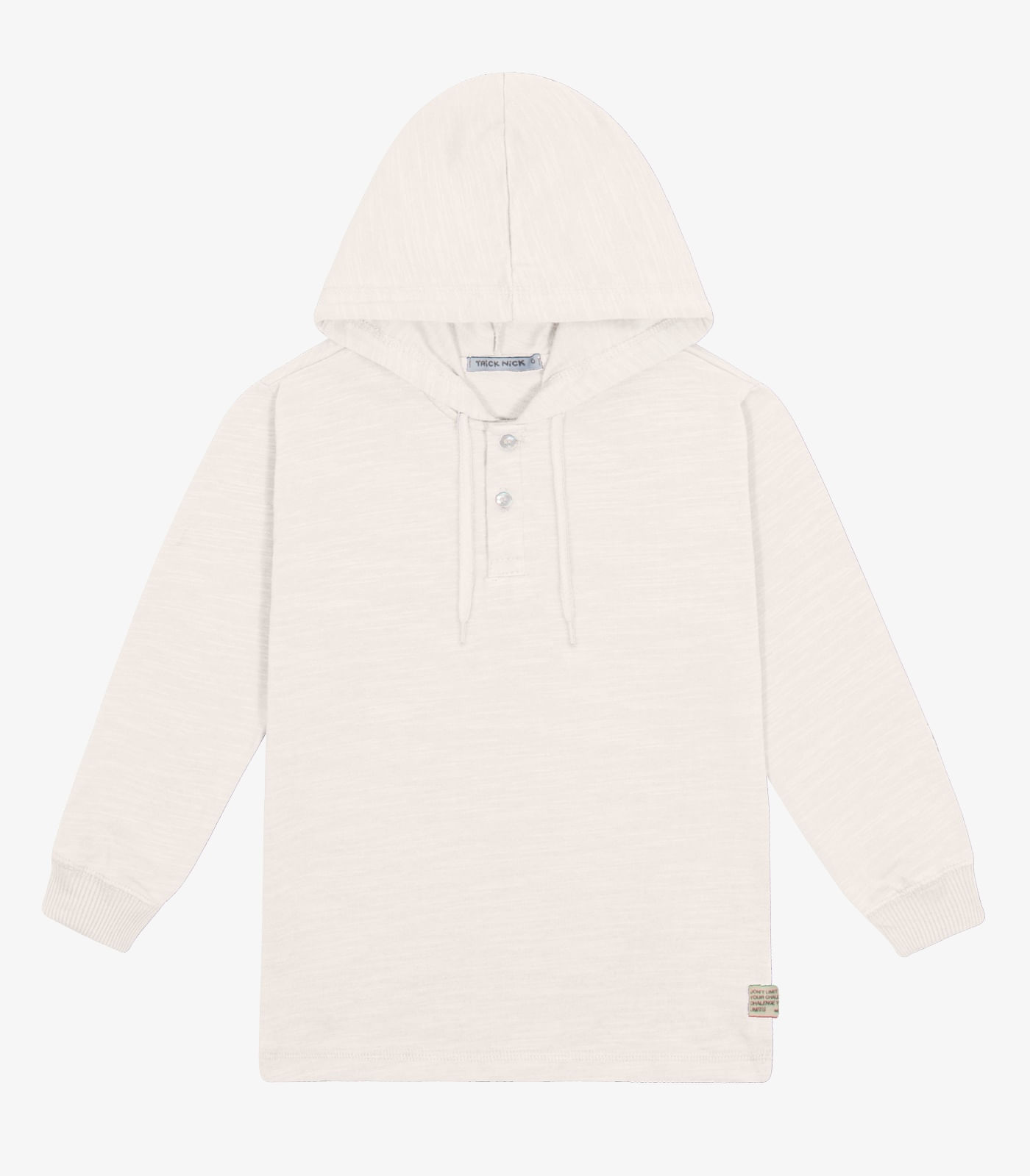 Camiseta Com Capuz Menino Flamé Trick Nick Bege
