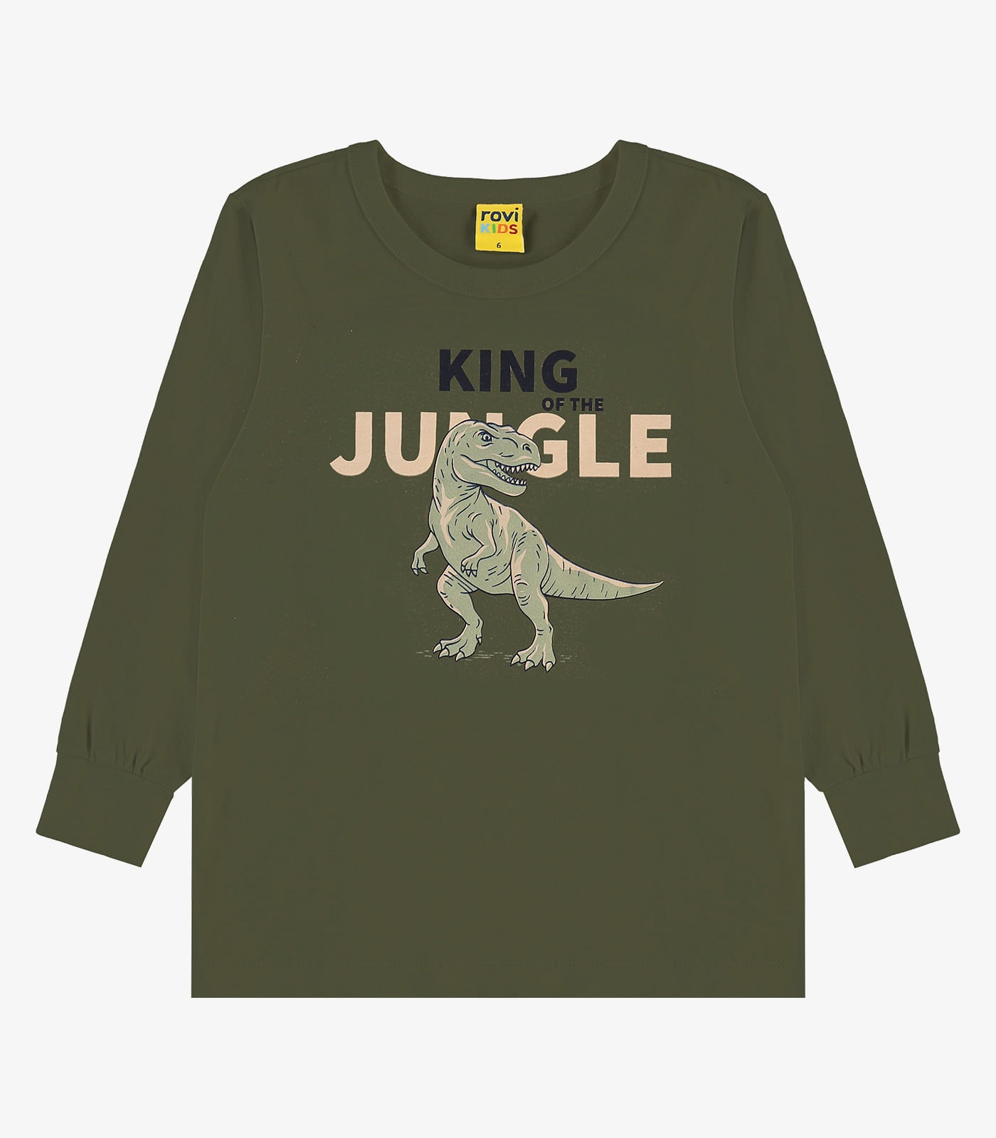 Camiseta Manga Longa em Meia Malha Rovi Kids Verde