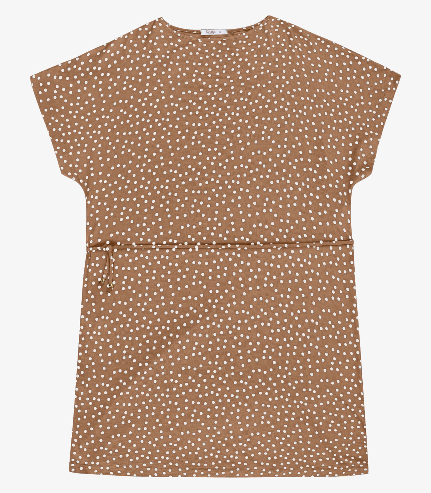 Vestido Feminino Curto Estampado Secret Glam Marrom