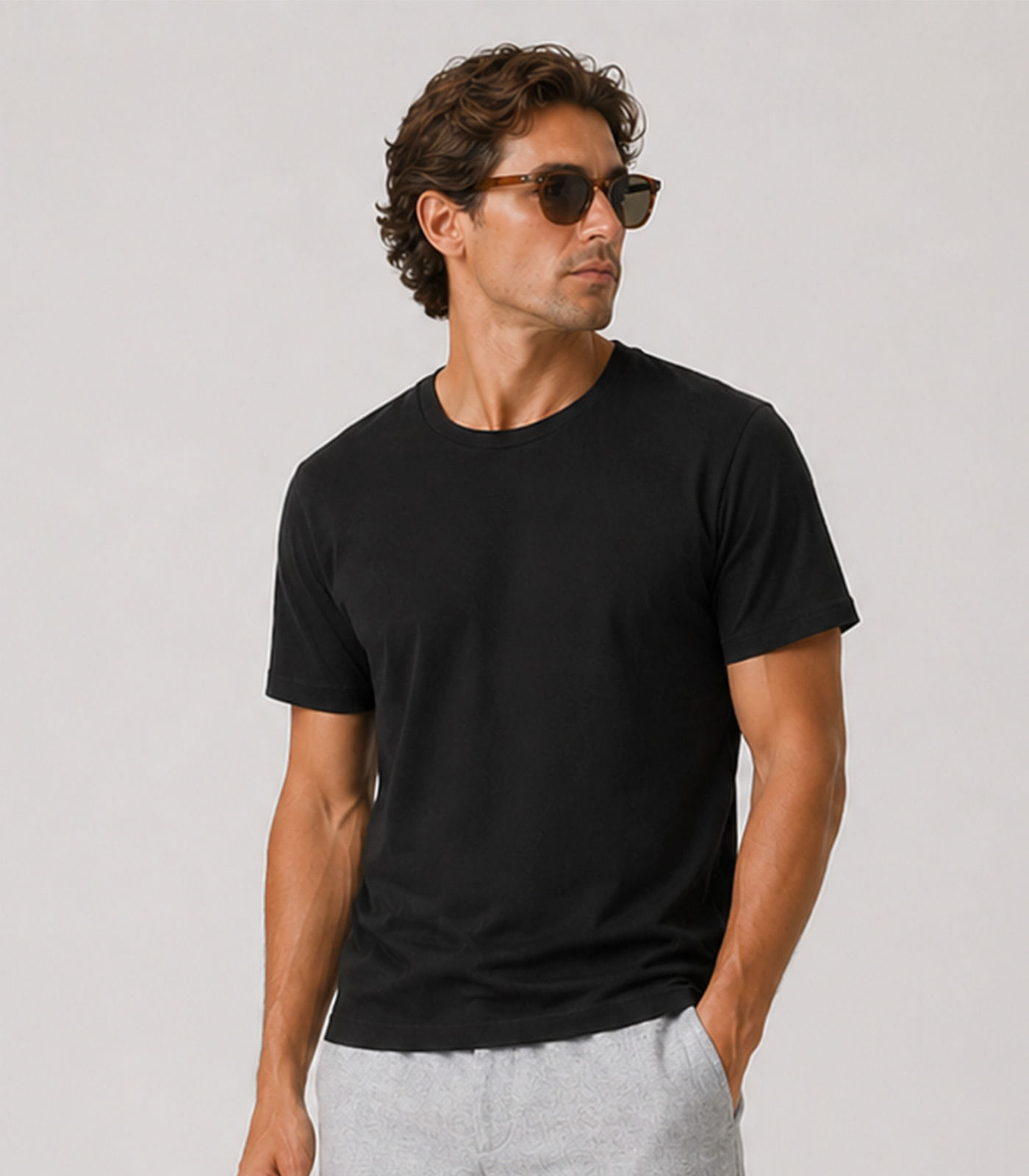 Camiseta Masculina Plus Size Lisa Select Preto