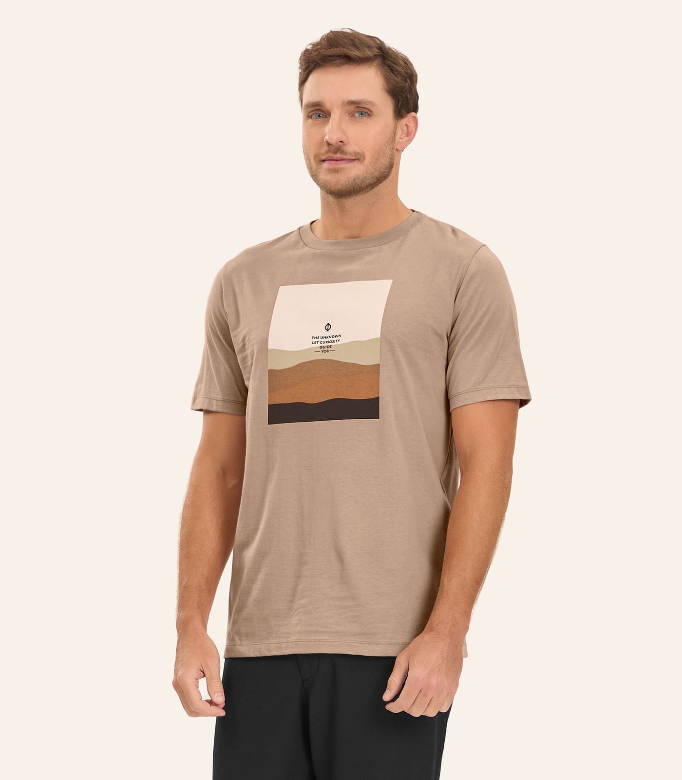 Camiseta Meia Malha Masculina Diametro Marrom