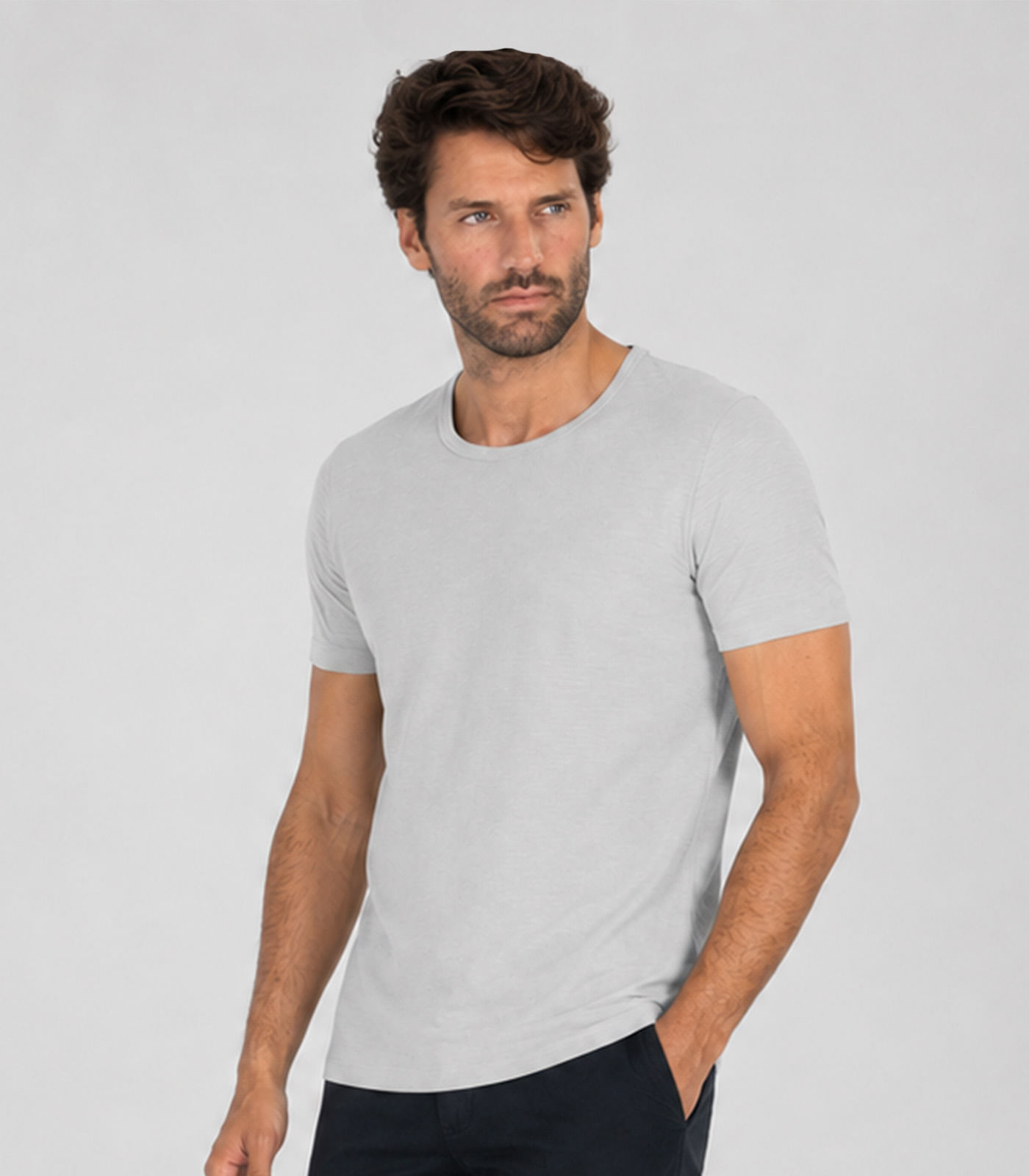 Camiseta Masculina Meia Malha Texturizada Select Branco