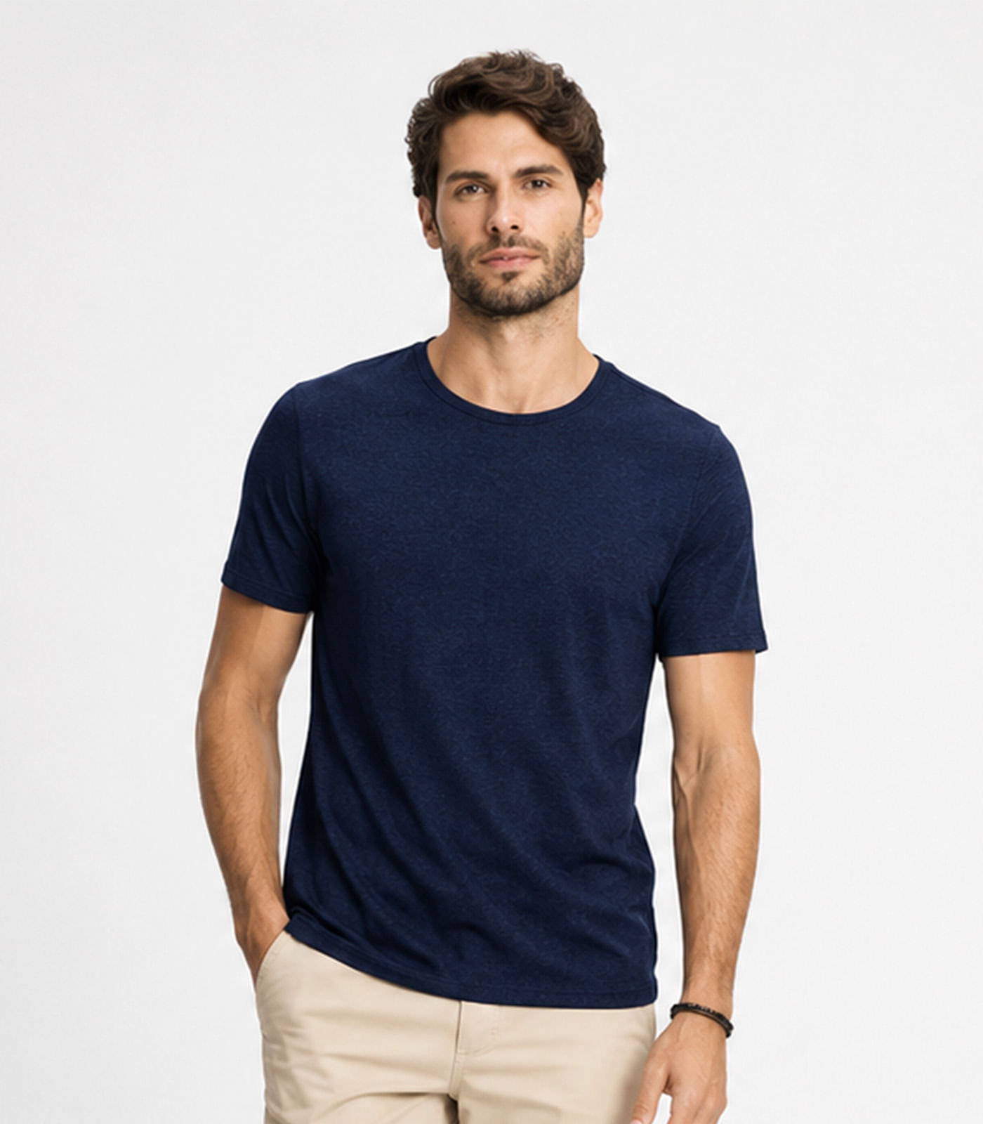 Camiseta Masculina Básica Em Malha Rover Select Azul