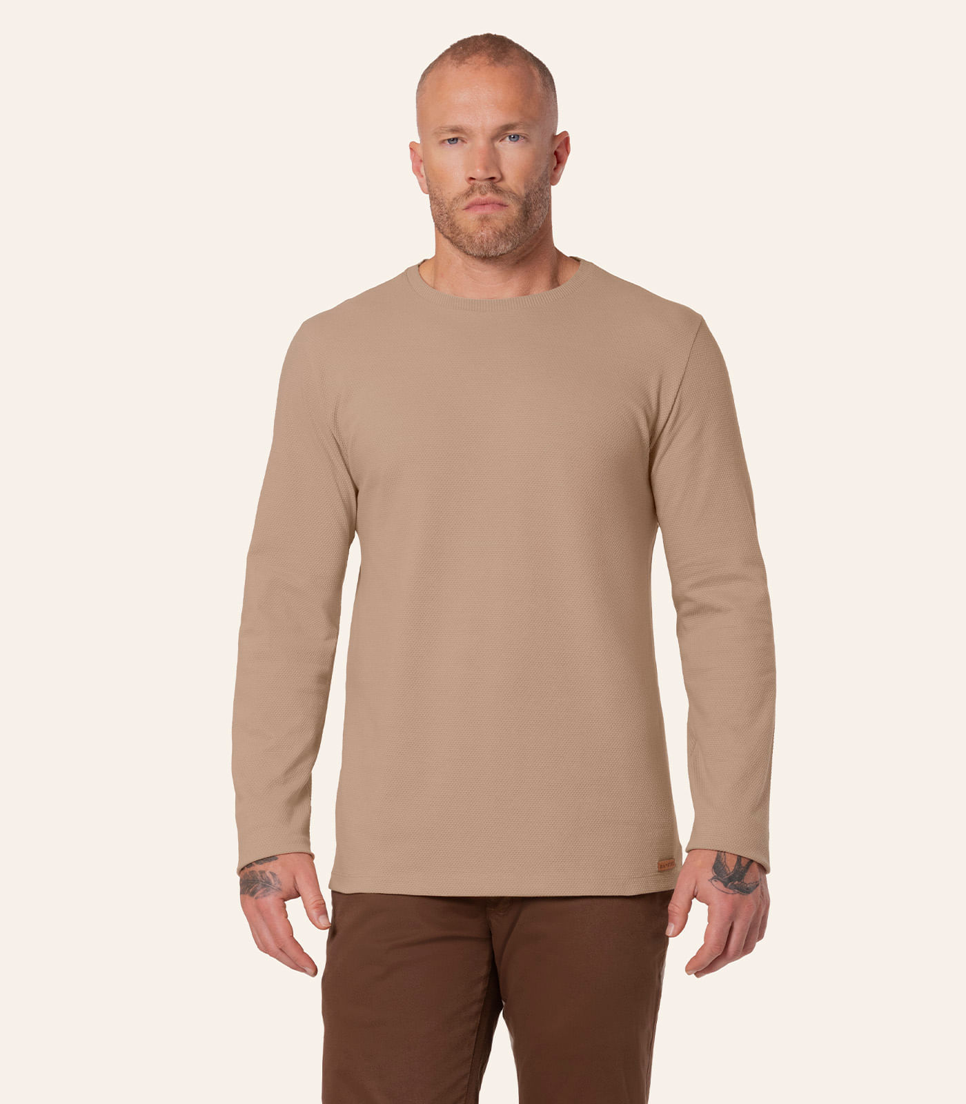 Camiseta Manga Longa Diametro Marrom