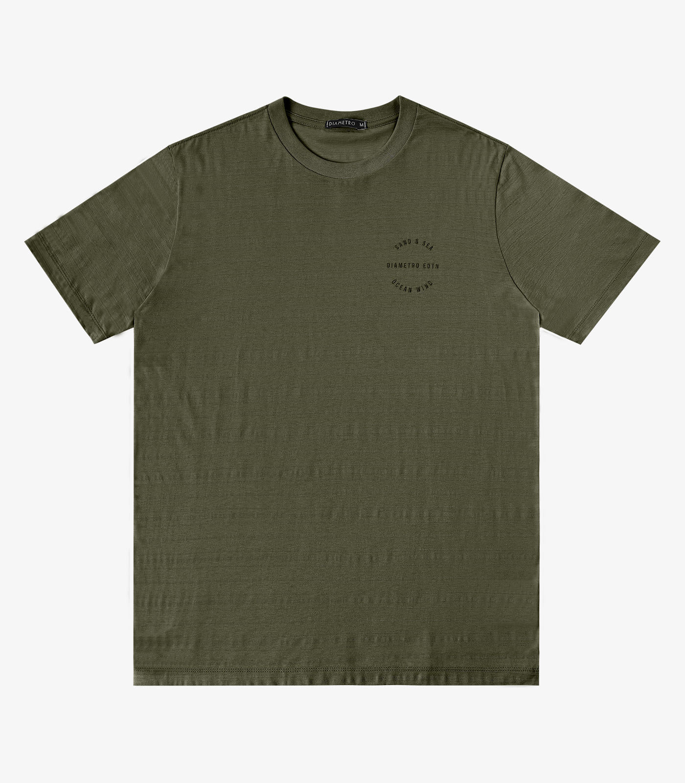 Camiseta Masculina Meia Malha Maquinetada Diametro Verde
