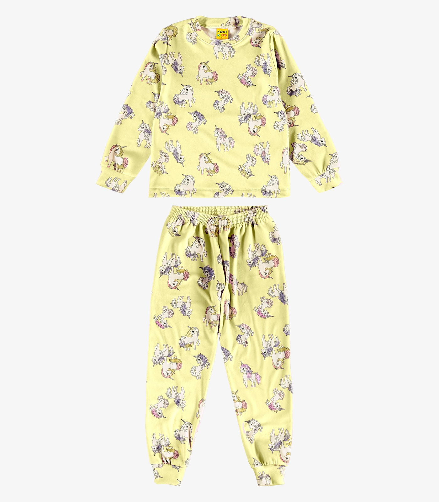 Pijama em Pelo Fleece Rovi Kids Amarelo