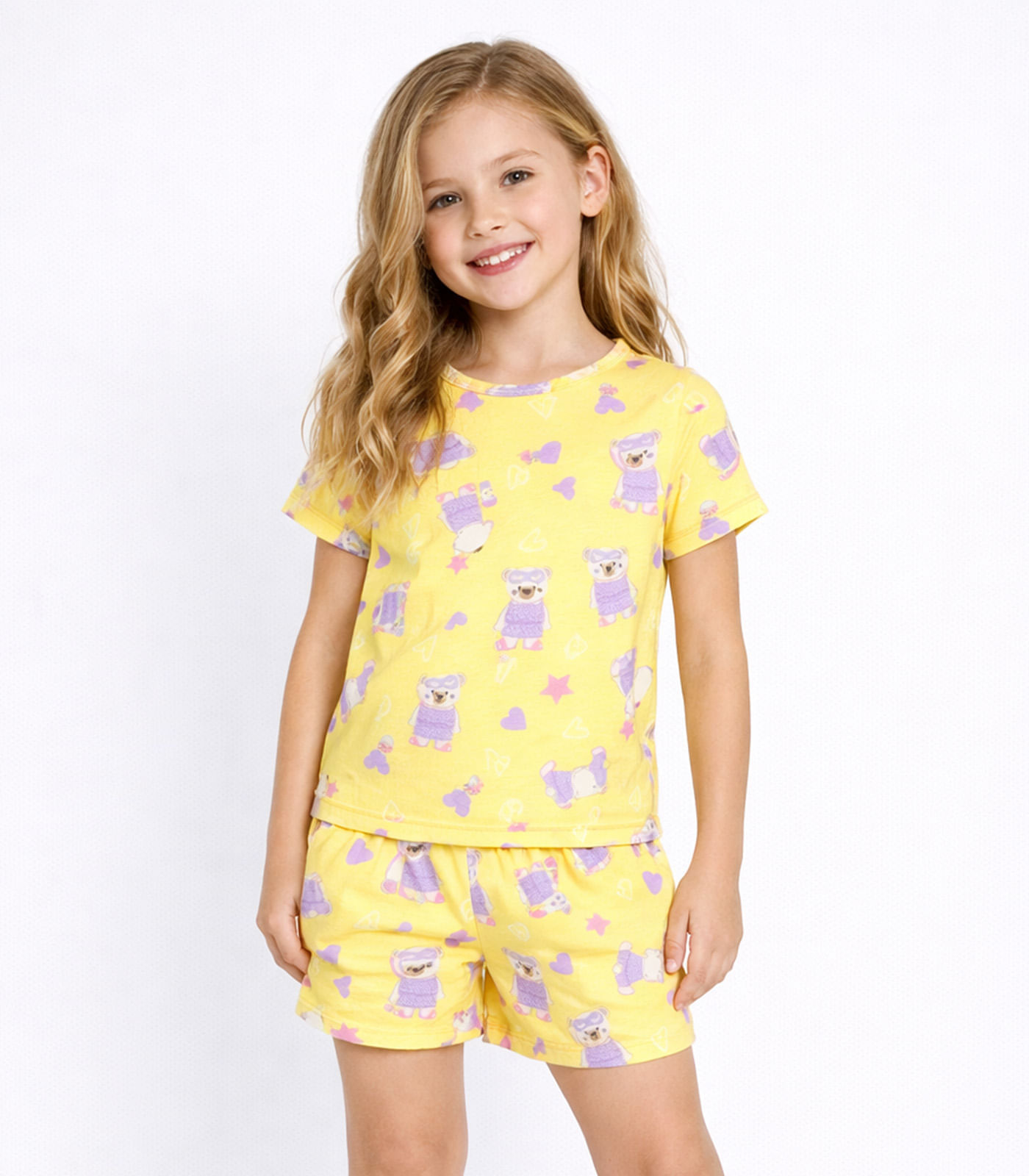 Pijama Menina Infantil Estampado Select Amarelo