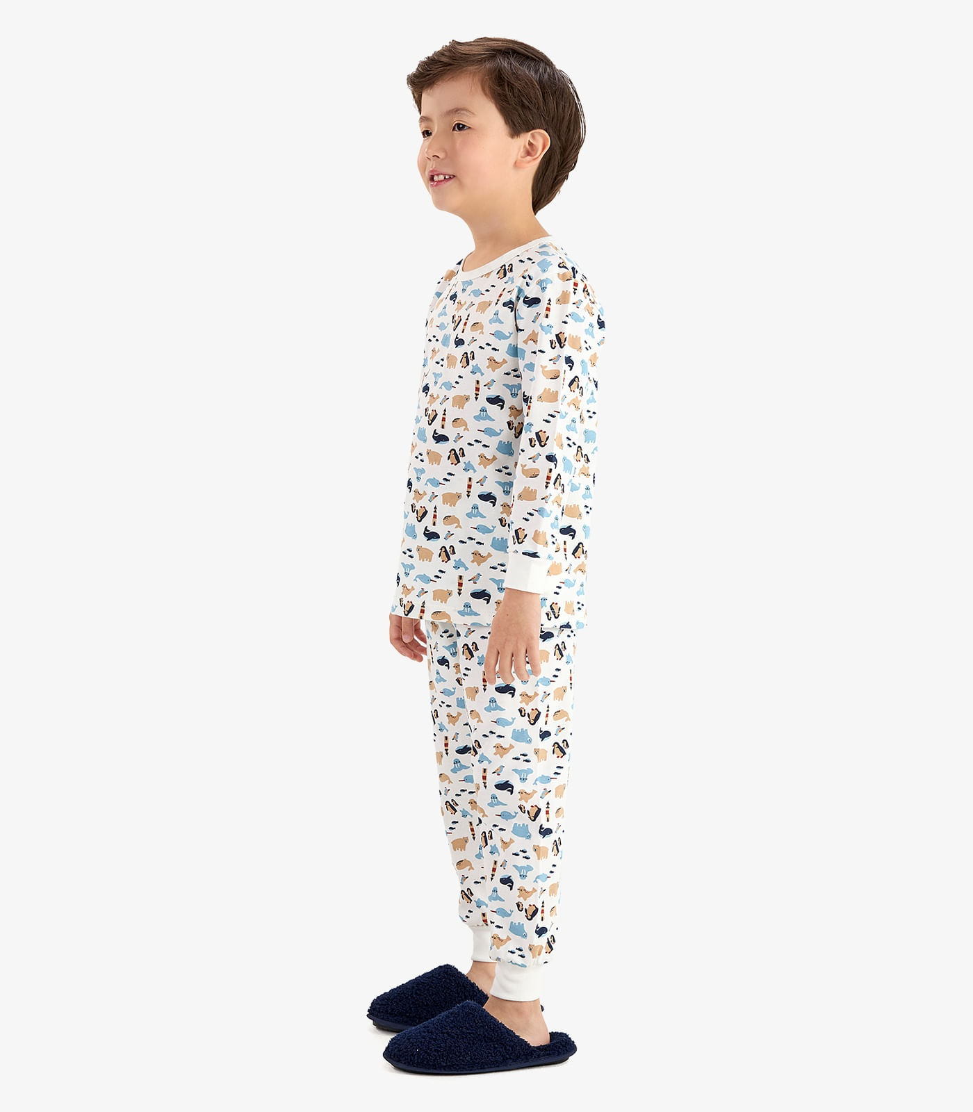 Pijama em Meia Malha Rovi Kids Bege