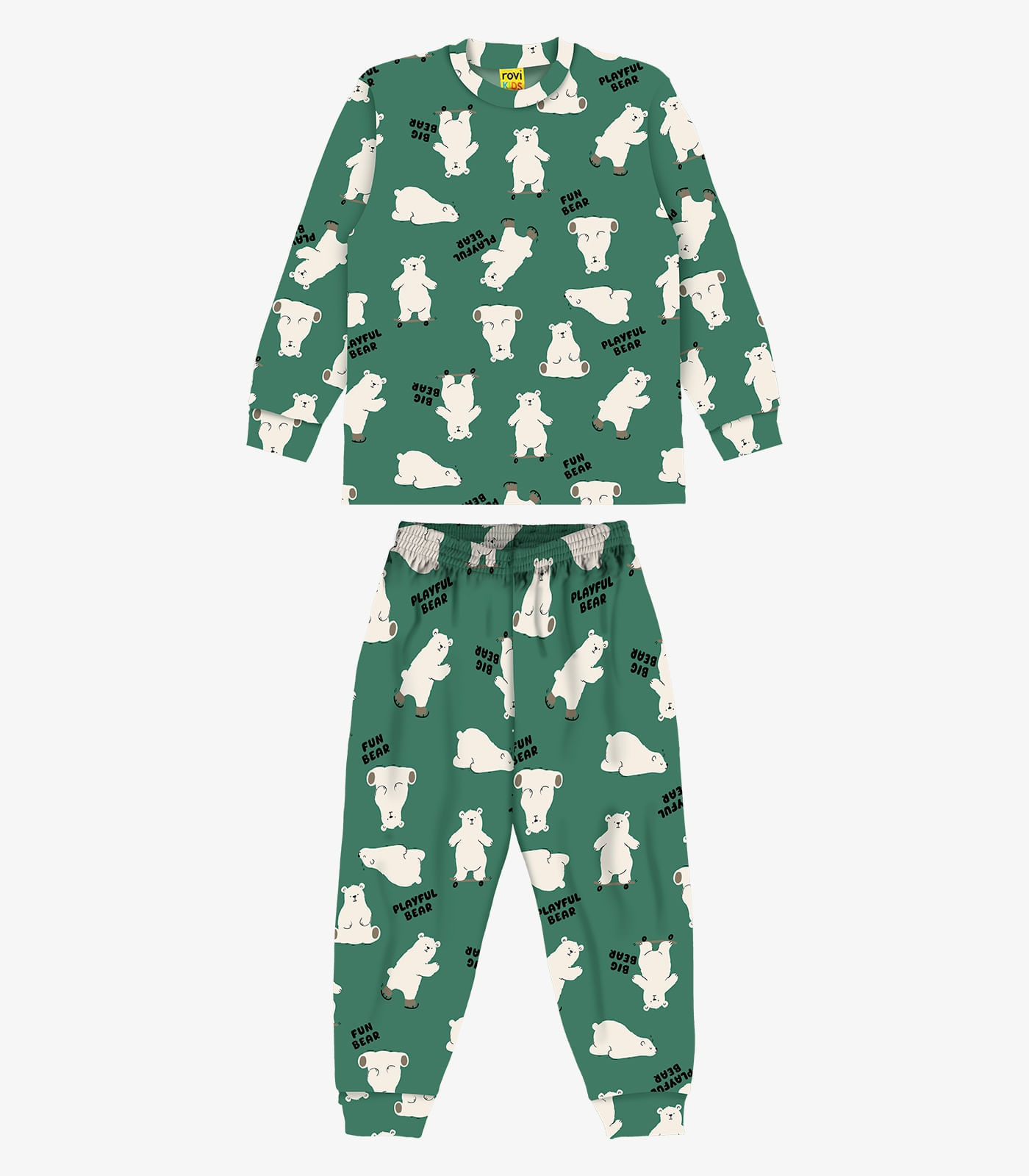 Pijama em Fleece Comfort Rovi Kids Verde