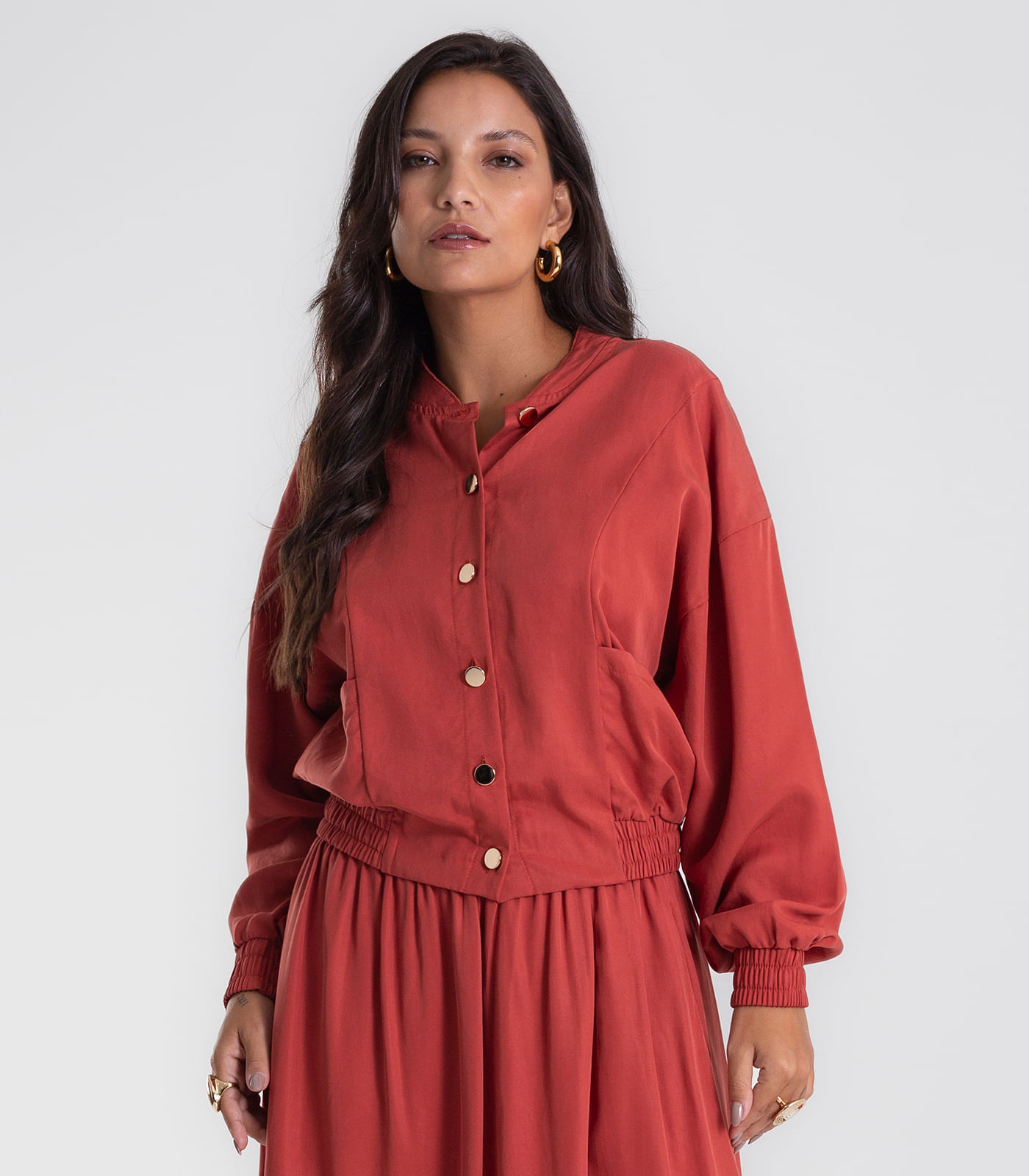 Jaqueta Endless Tencel Twill Feminina Marrom