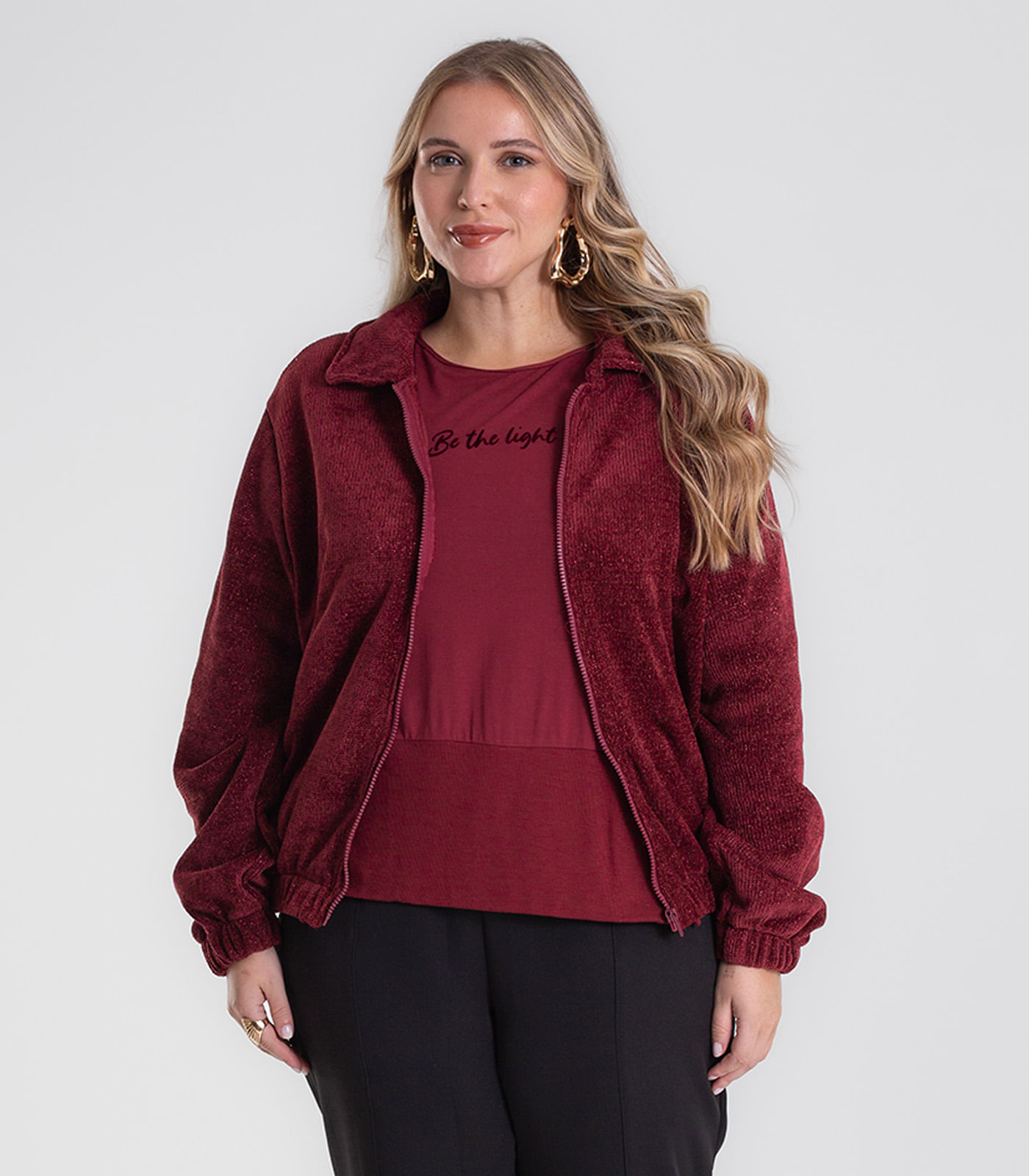 Jaqueta Feminina Plus Size Secret Glam Vermelho