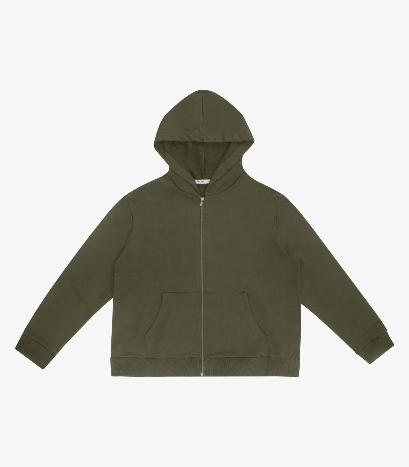 Jaqueta com Capuz em Moletom Secret Glam Verde