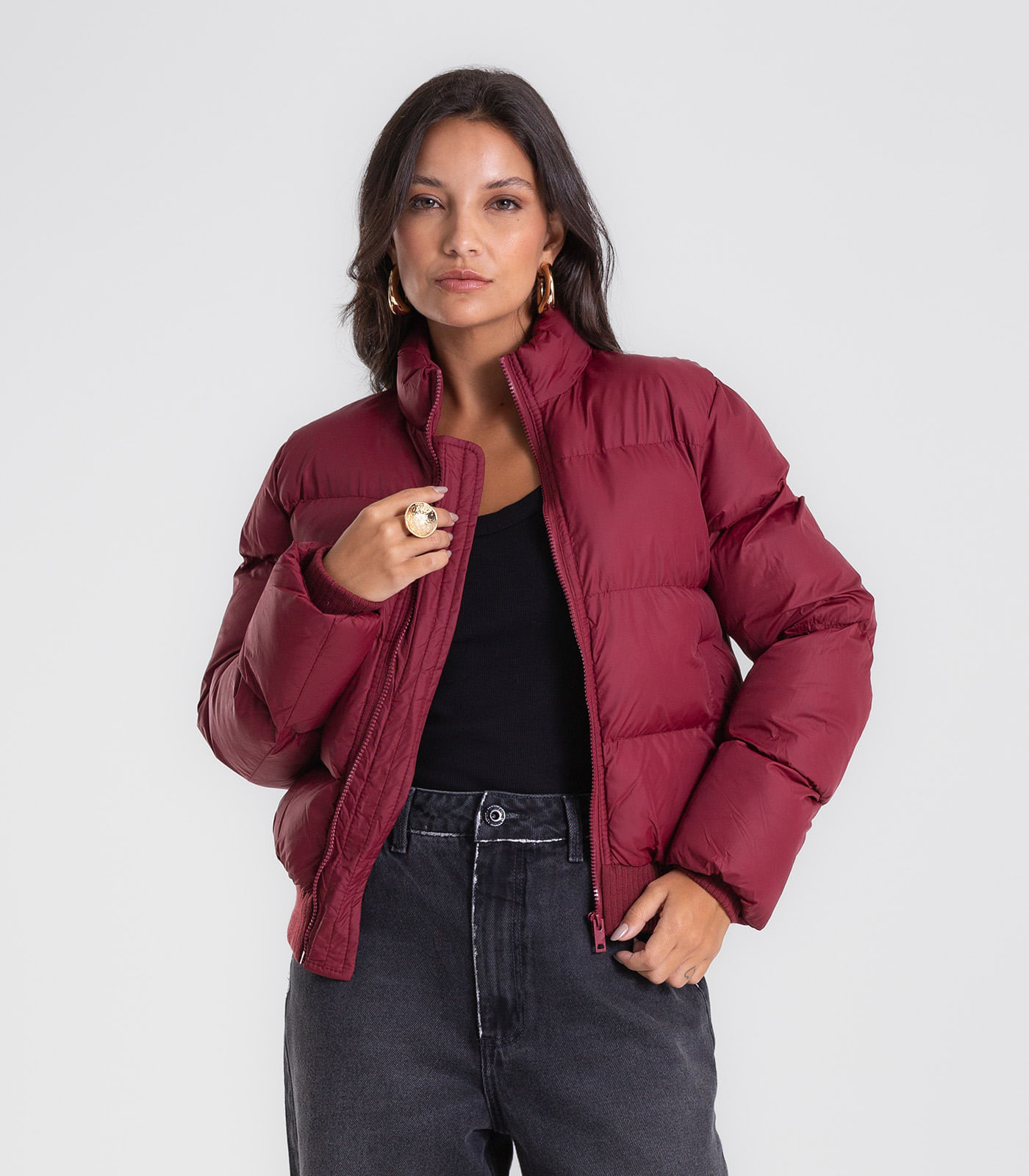 Jaqueta Feminina Puffer Microfibra Endless Vermelho