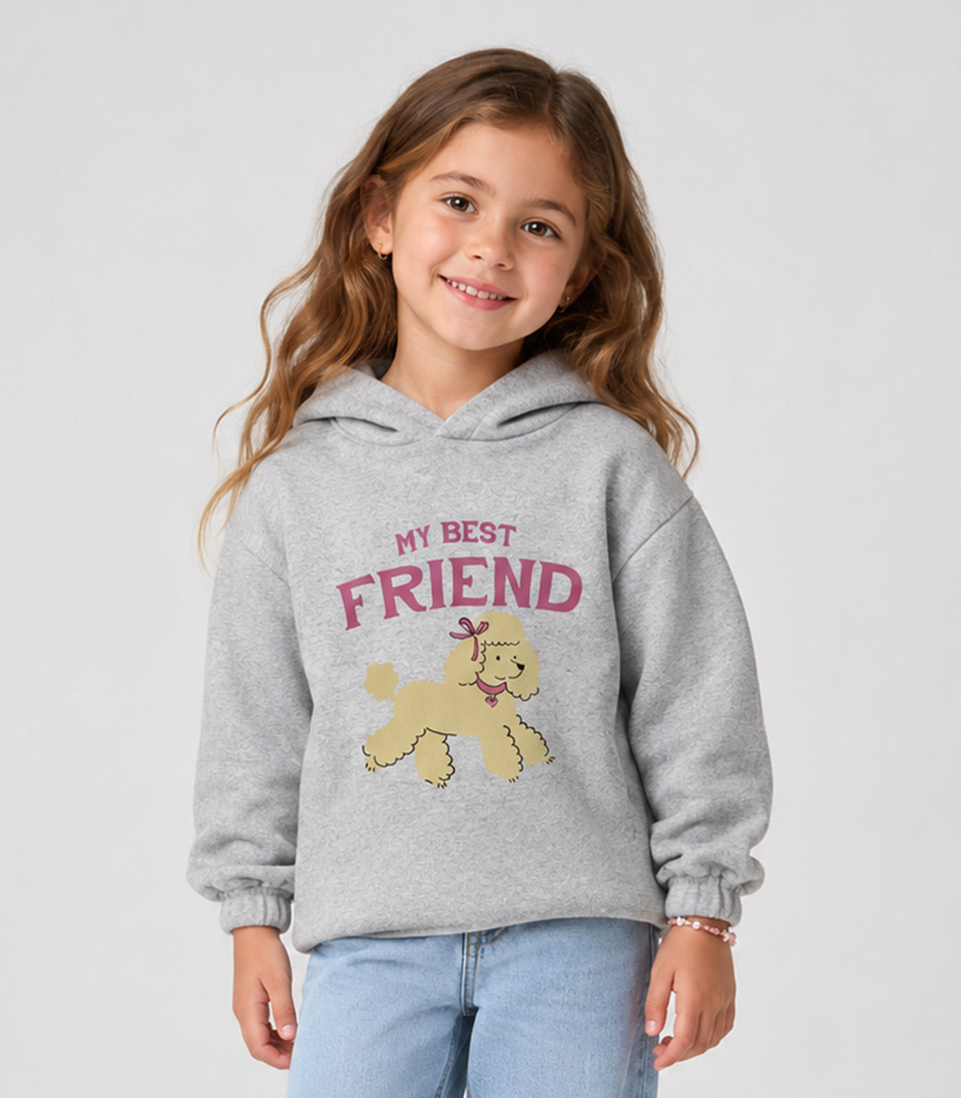 Blusão Frminino Infantil Com Estampa Select Cinza