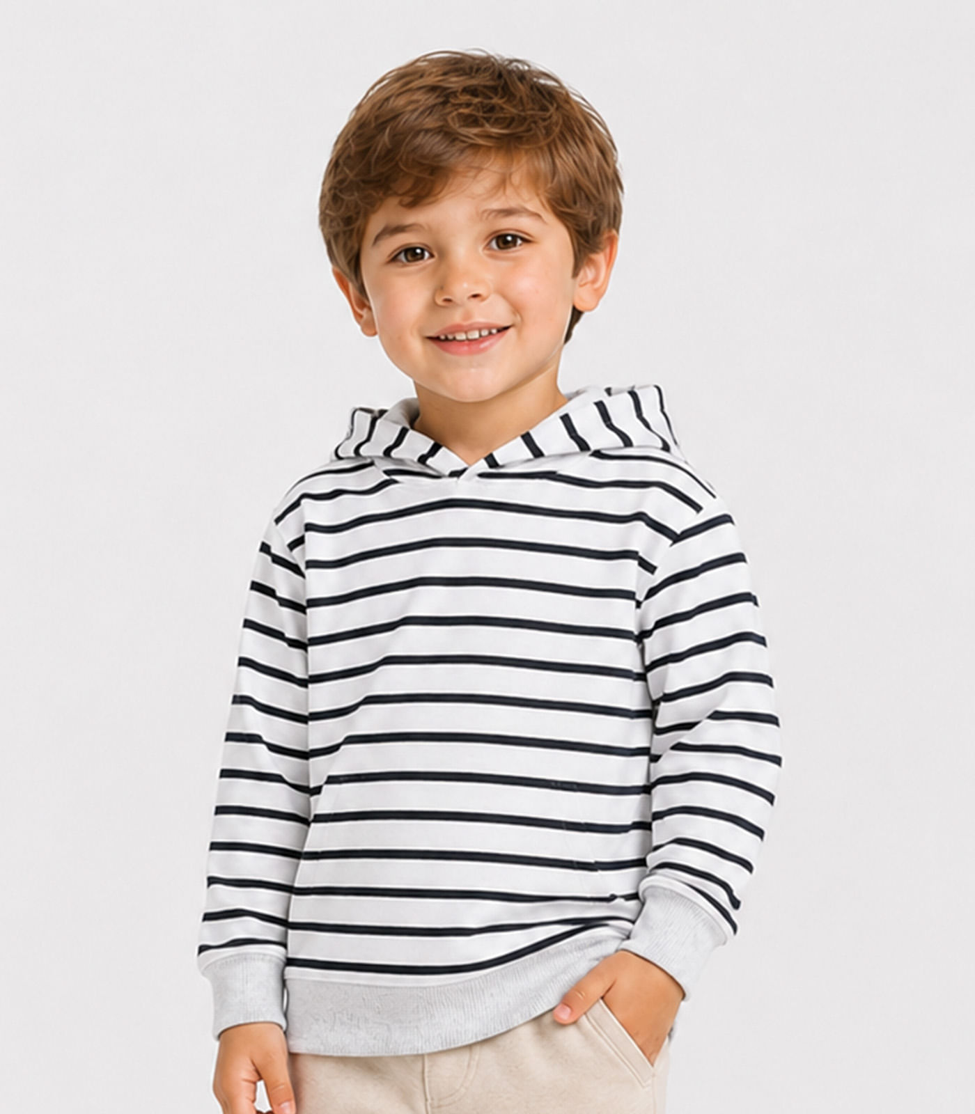 Blusão Com Capuz Infantil Listrado Select Azul