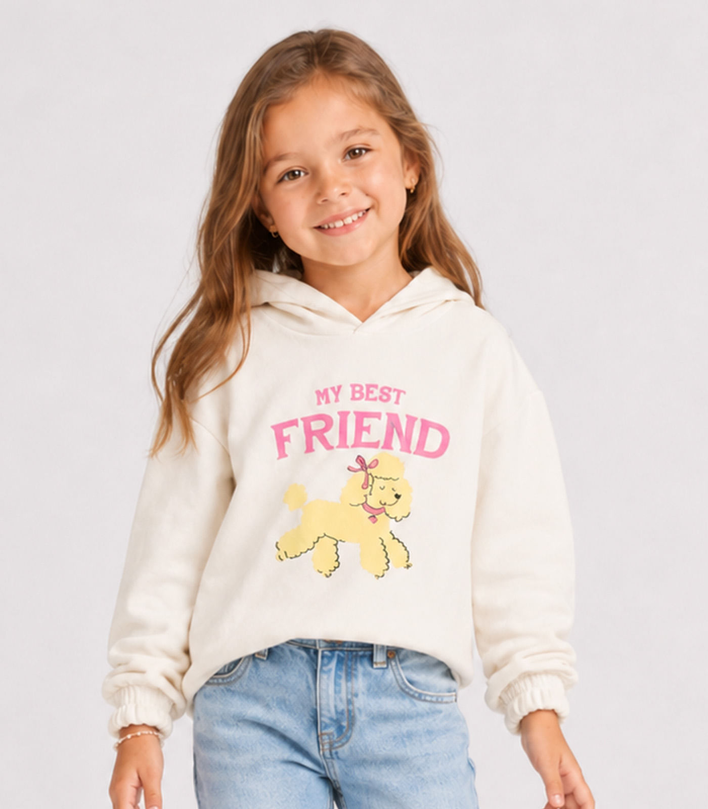 Blusão Frminino Infantil Com Estampa Select Bege