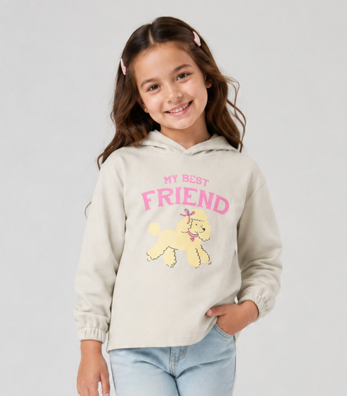 Blusão Frminino Infantil Com Estampa Select Bege