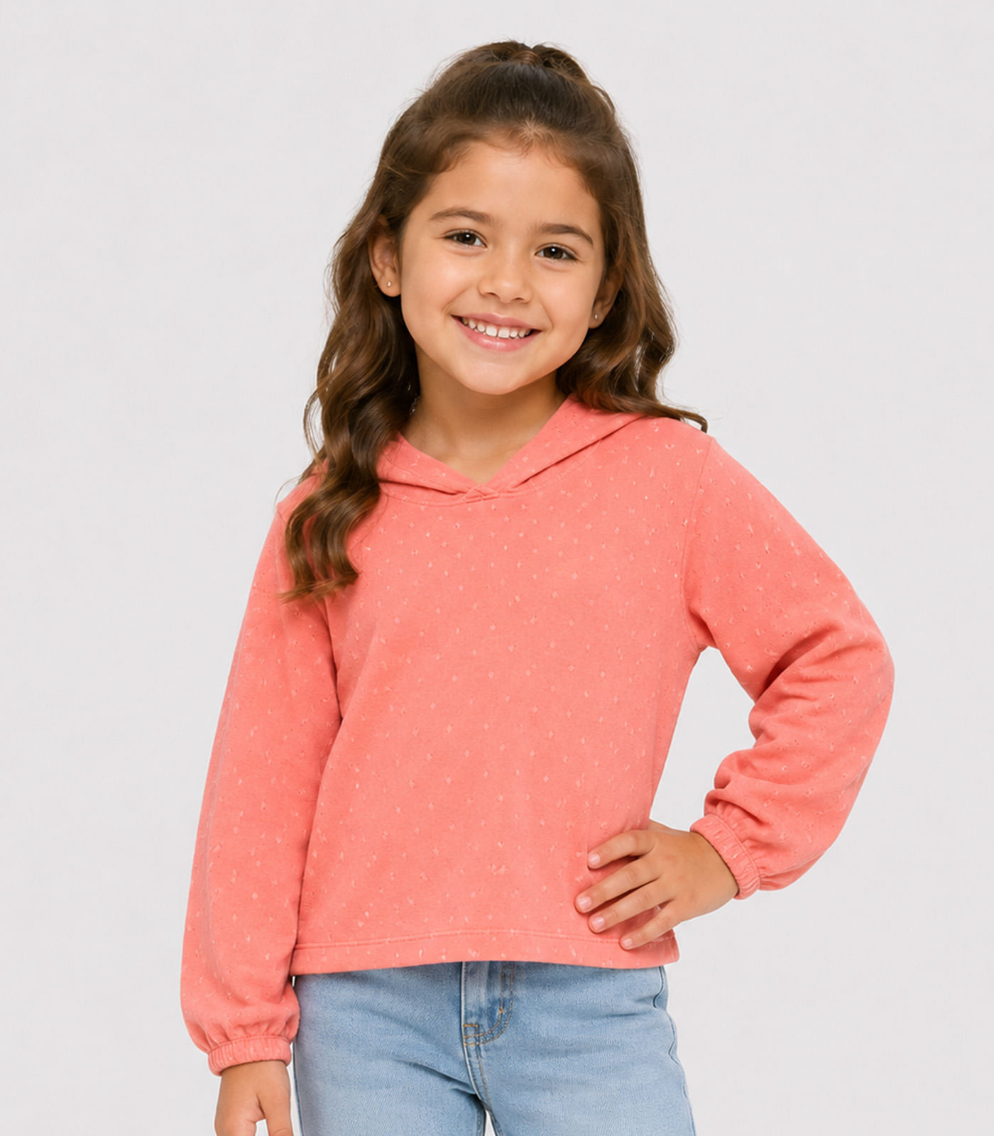 Blusão Com Capuz Feminino Infantil Select Rosa