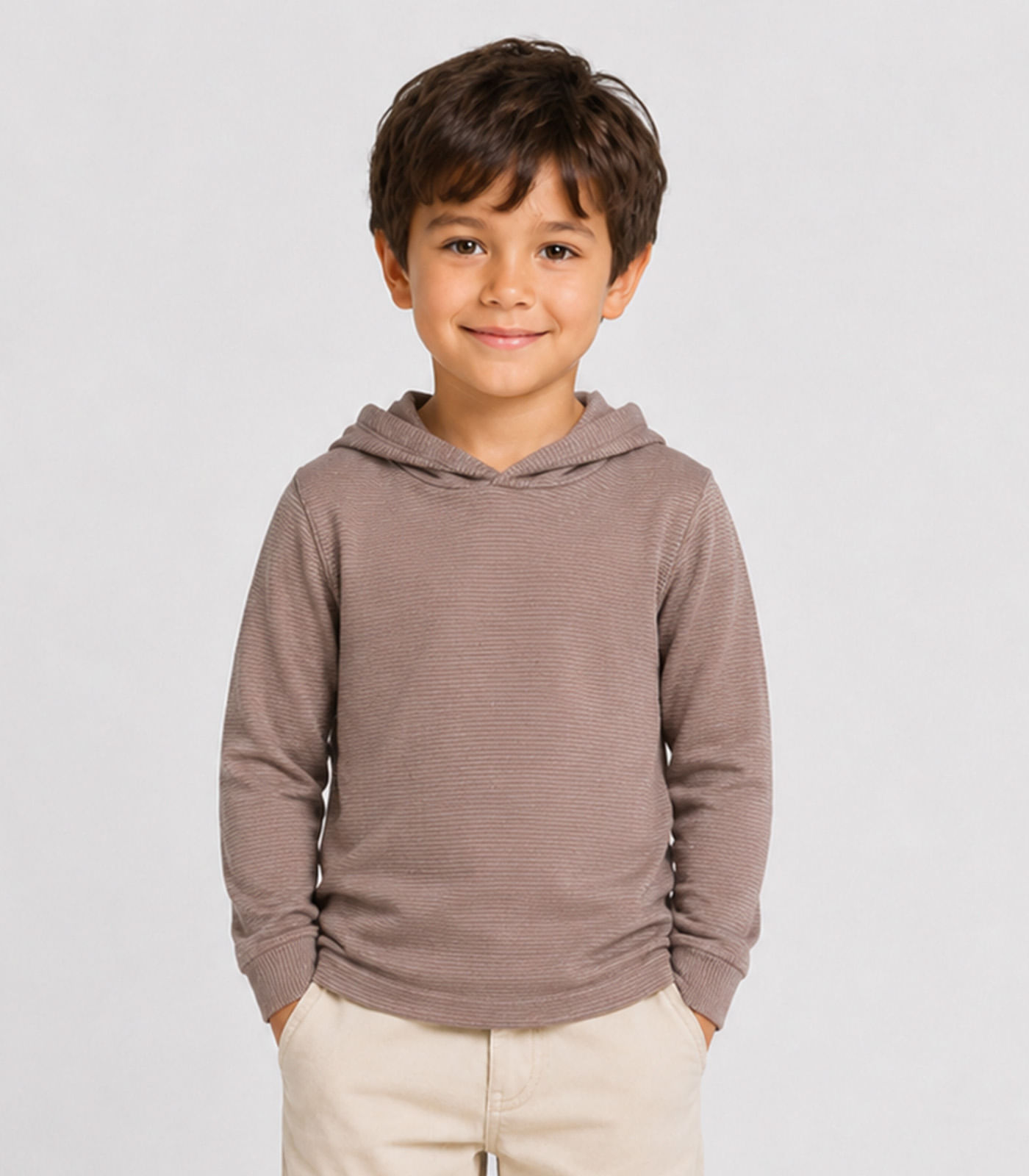 Blusão Com Capuz Masculino Infantil Select Marrom