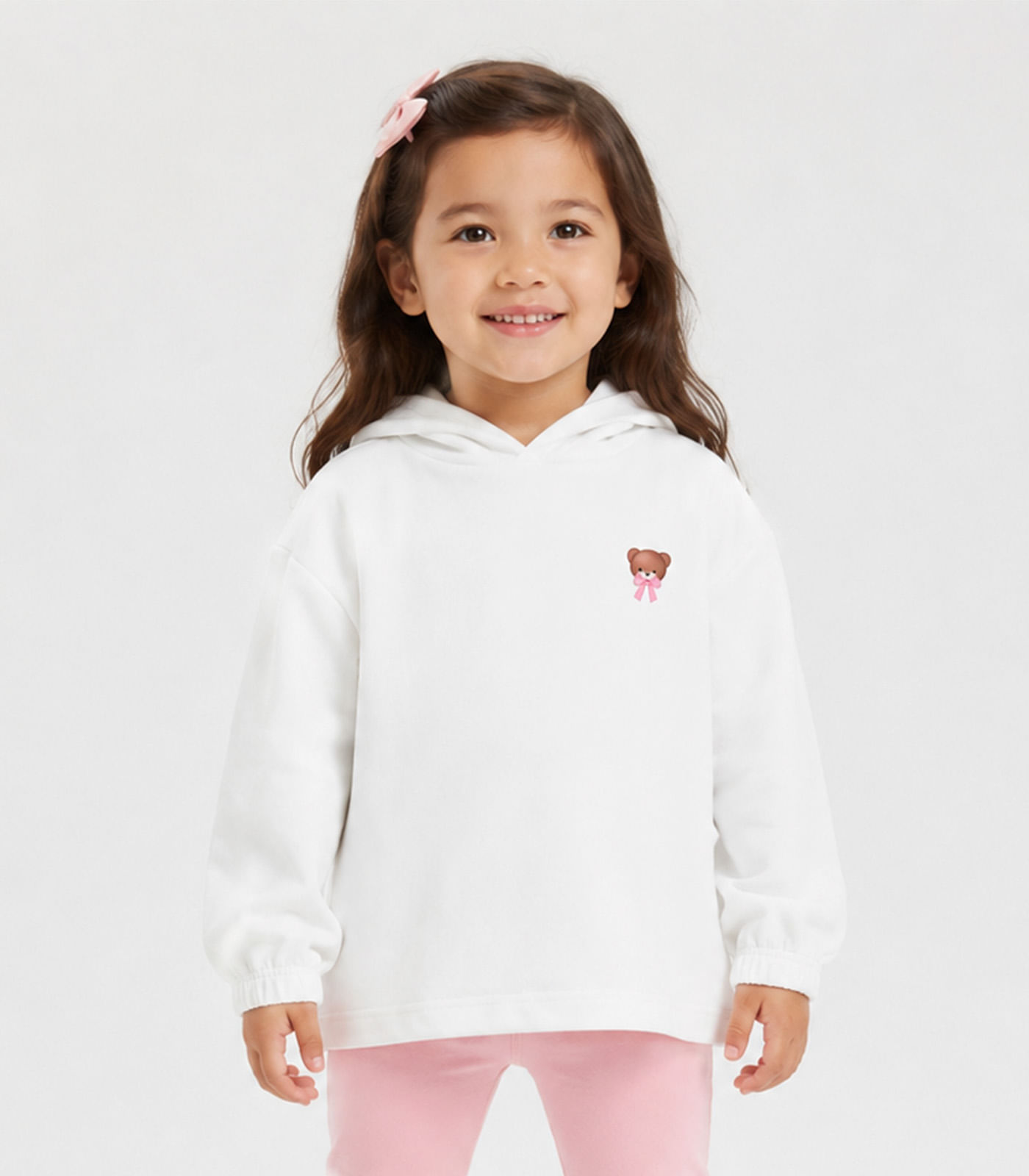 Blusão Com Capuz Infantil Feminino Moletom Select Branco