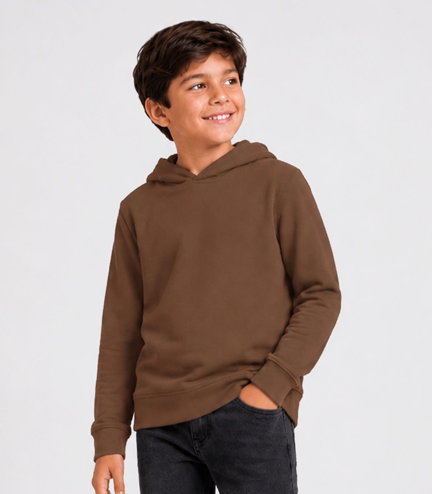 Blusão Com Capuz Moleton Penteado Masculino Select Marrom
