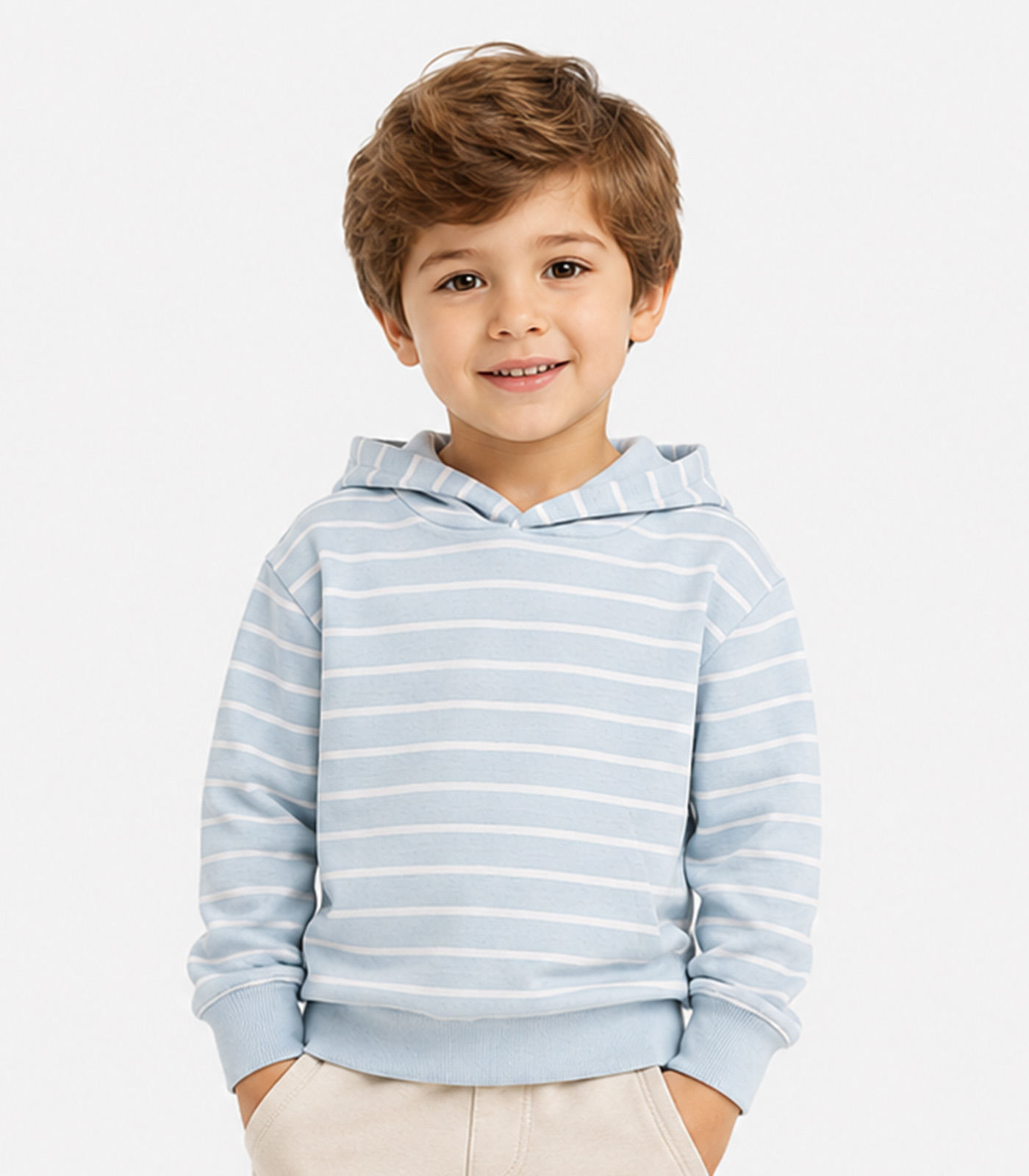 Blusão Com Capuz Infantil Listrado Select Azul