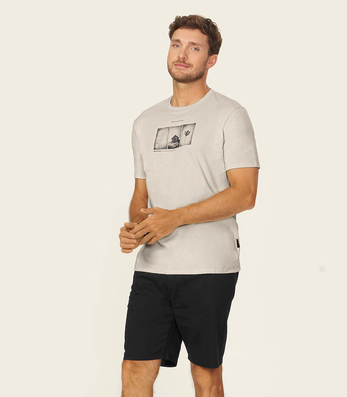 Bermuda Masculina Em Sarja Diametro Preto