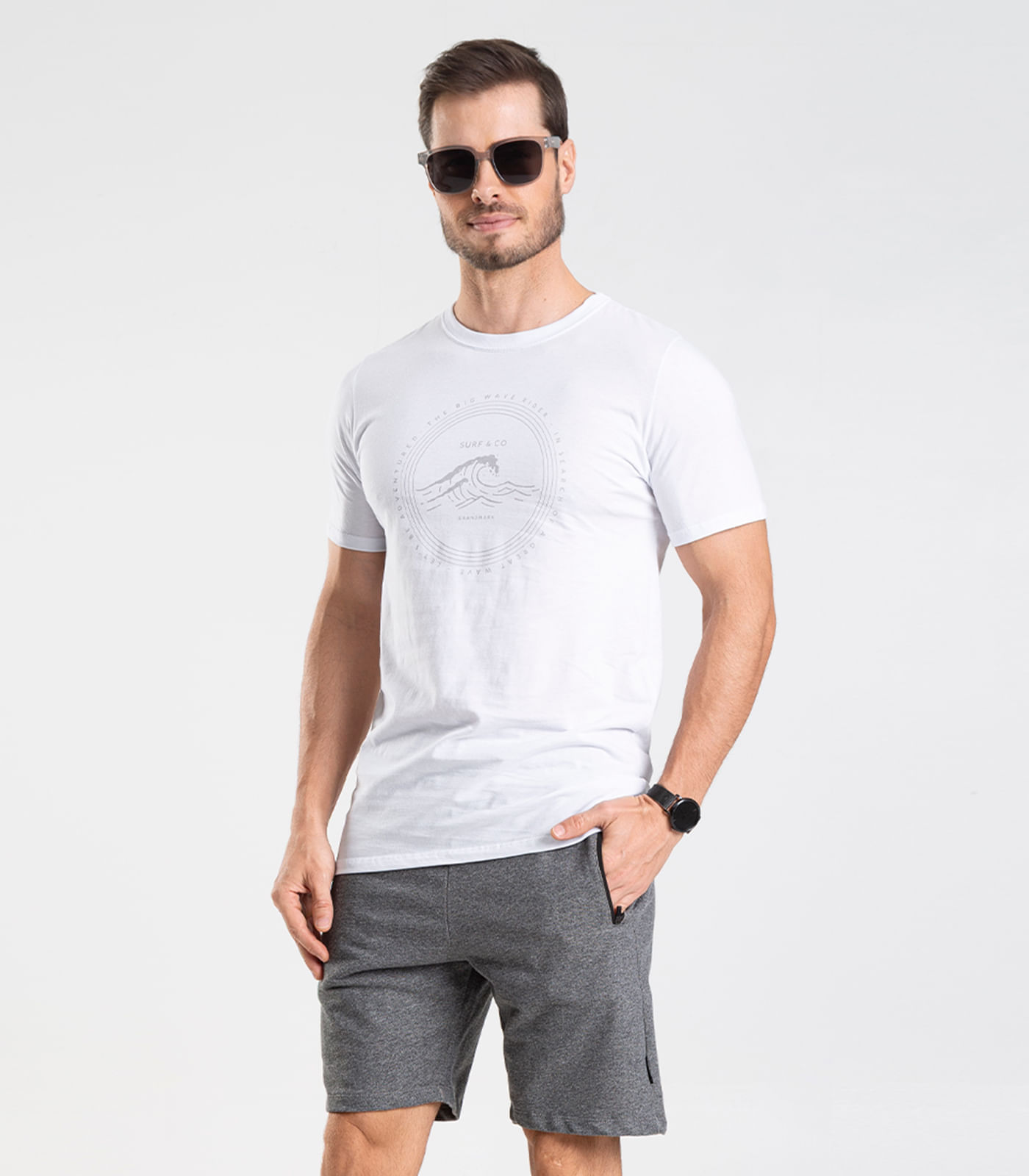 Bermuda Moletom Masculina Diametro Cinza