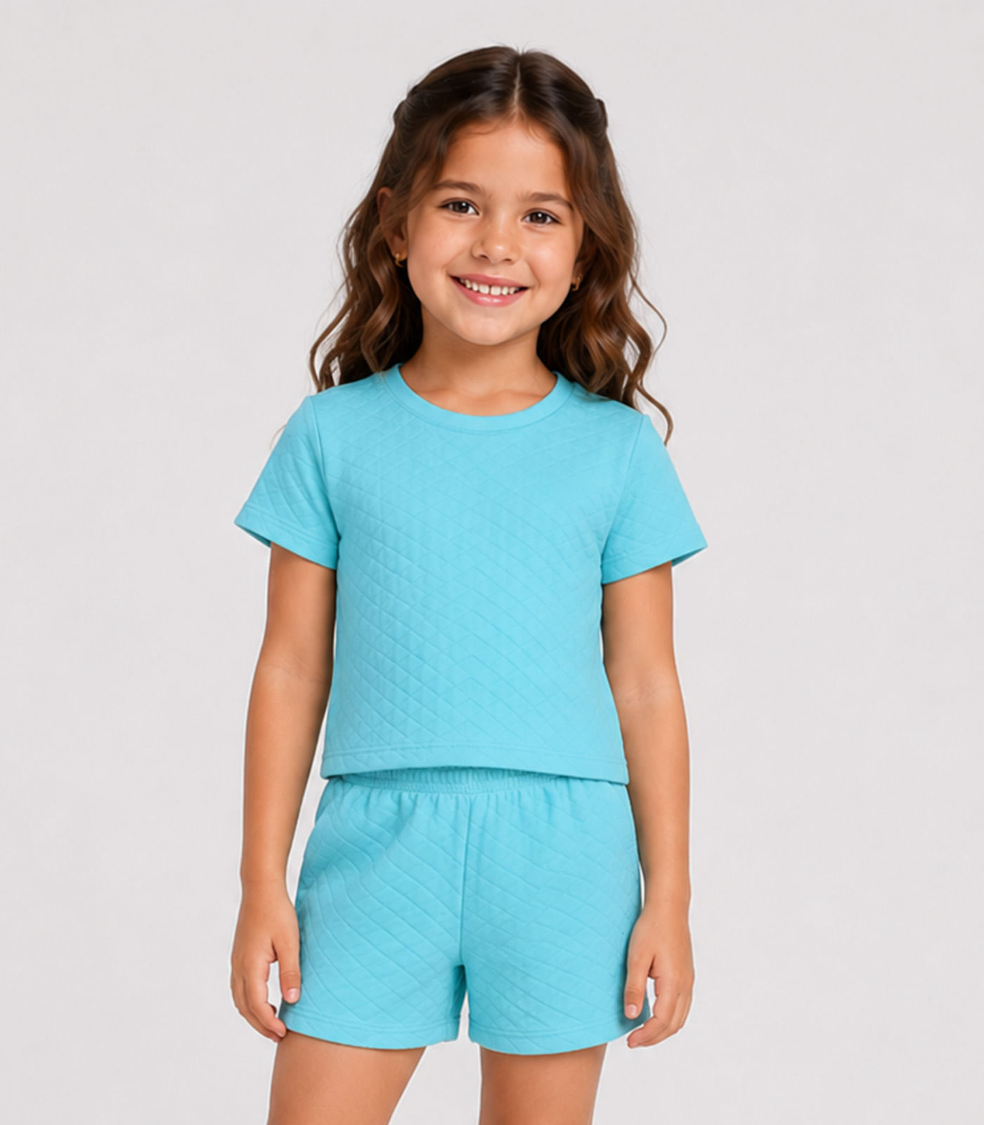 Conjunto Feminino infantil Blusa e Short Select Azul
