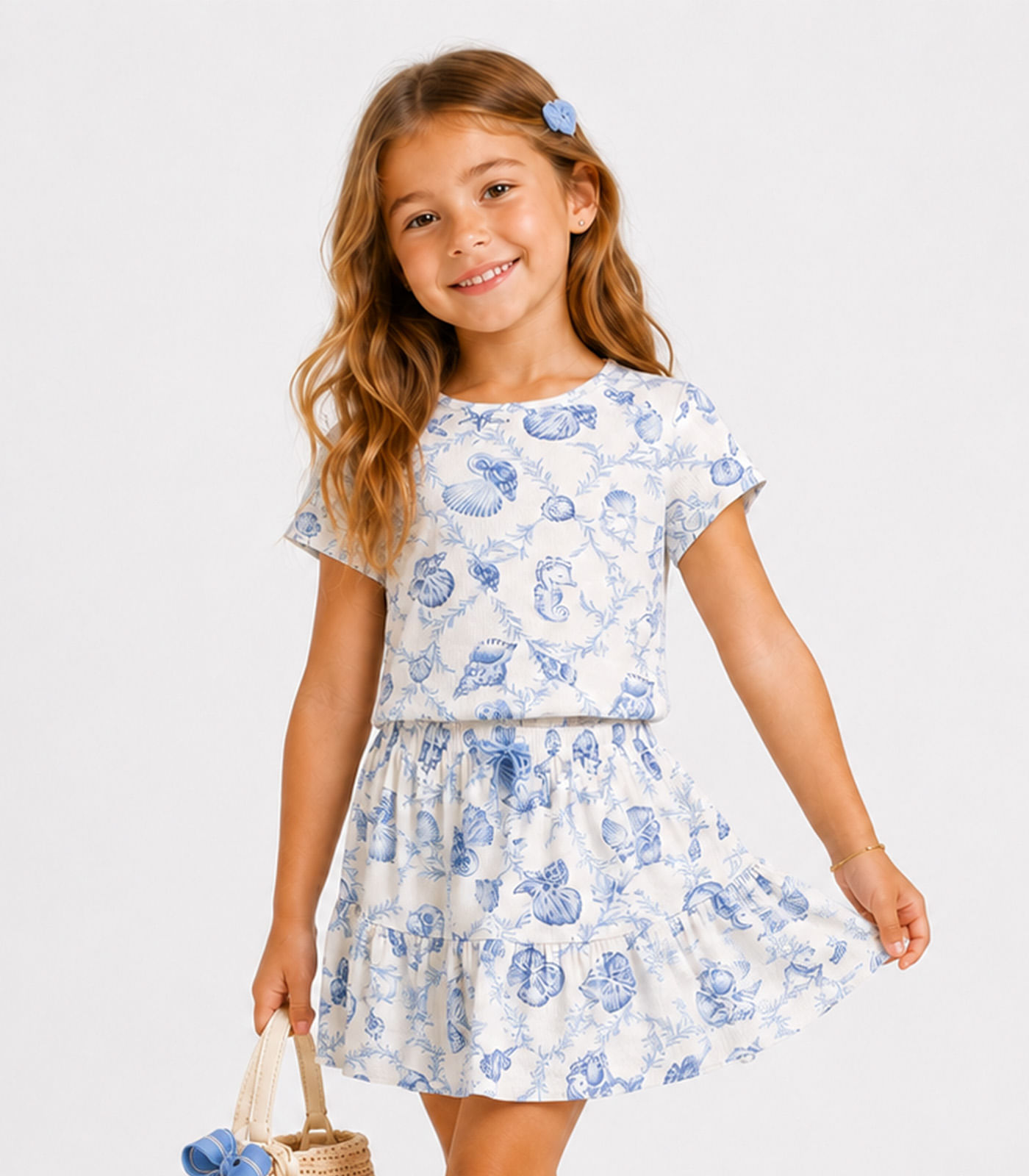 Conjunto Infantil Feminino Saia e Blusa Select Bege