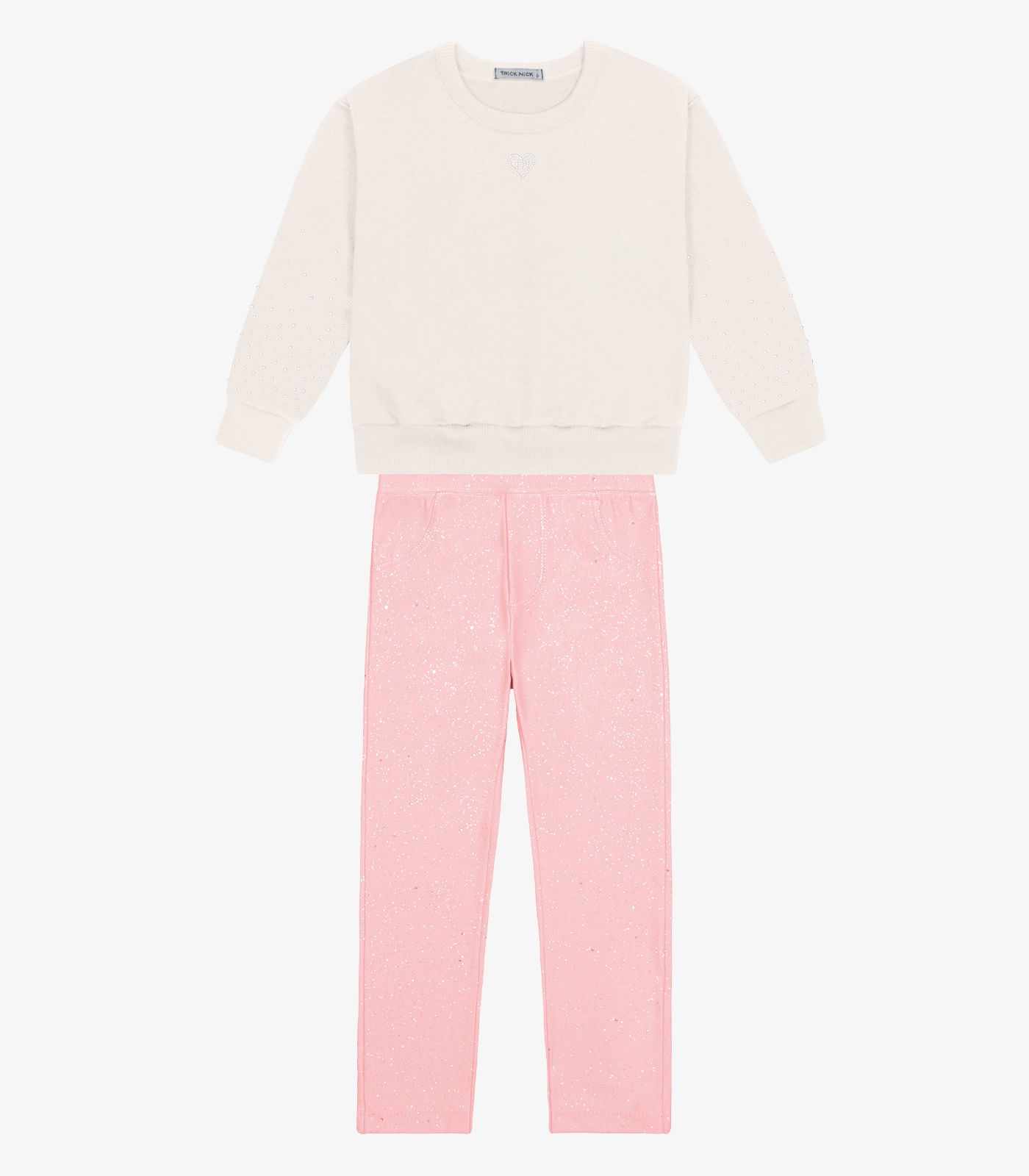Conjunto Blusão Com Legging Menina Trick Nick Bege