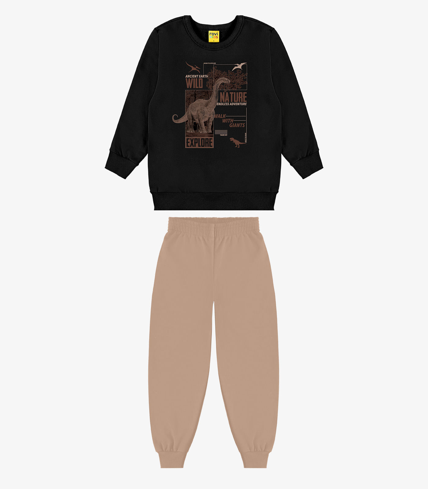 Kit Conjunto Blusão Com Calça Rovi Kids Preto