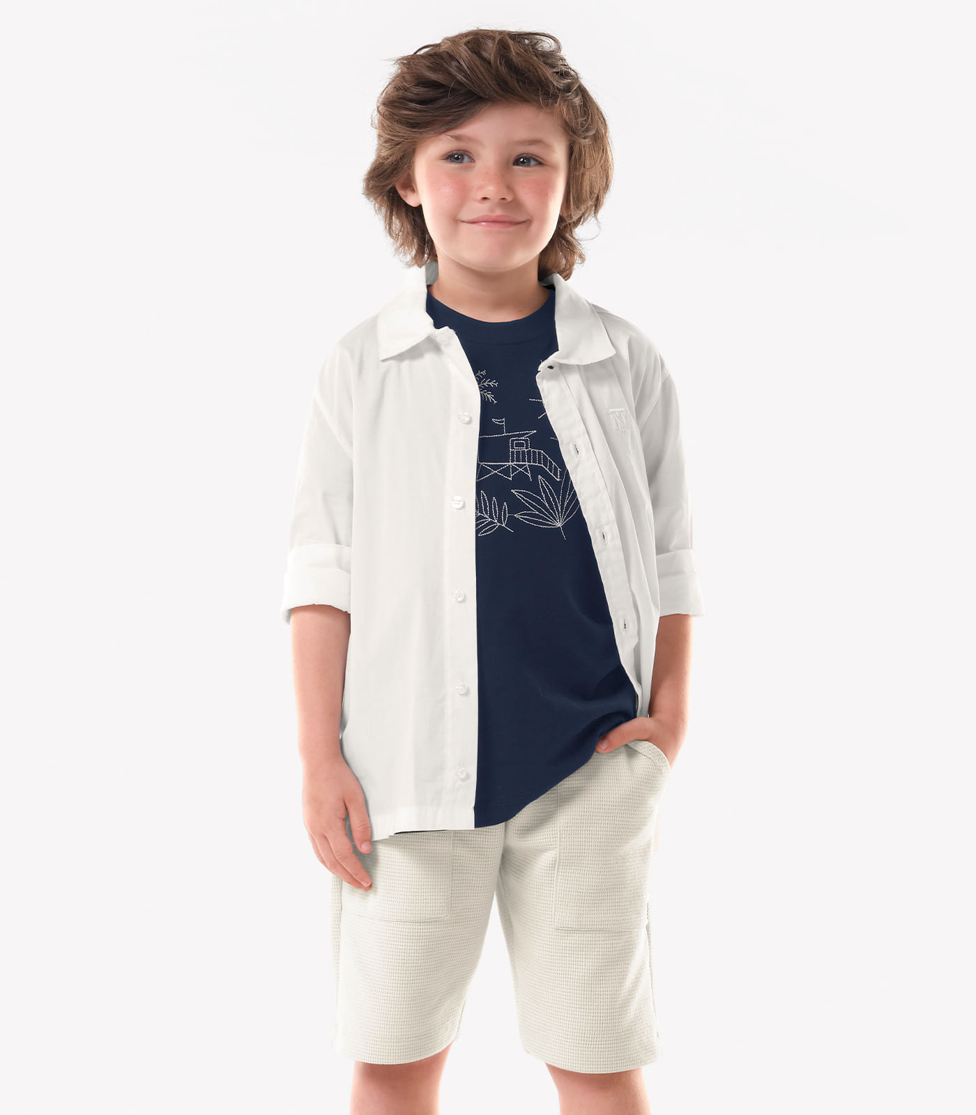 Conjunto Infantil Camiseta Com Bermuda Trick Nick Azul