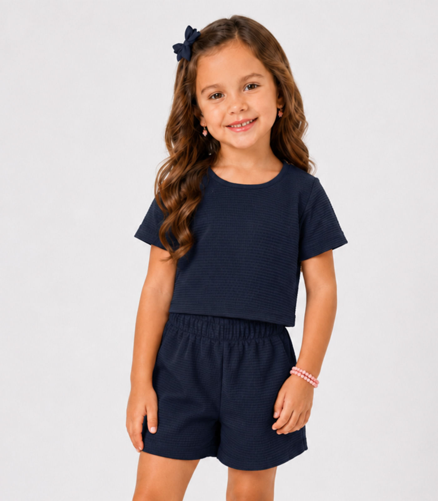 Conjunto Infantil Feminino Blusa e Short Select Azul