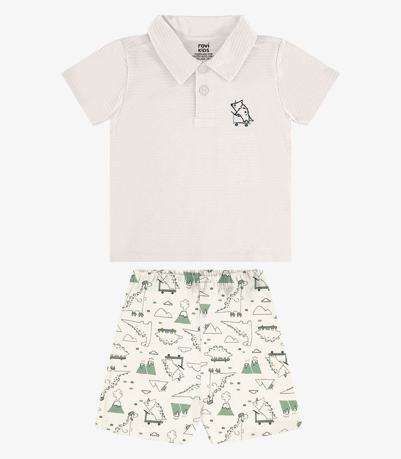 Conjunto Polo Com Bermuda Infantil Rovi Kids Bege