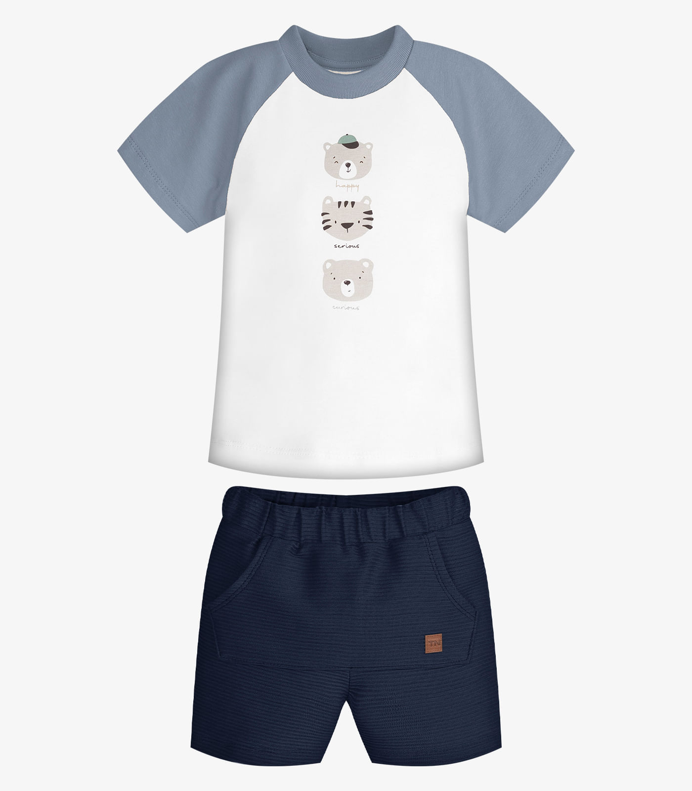 Conjunto Infantil Camiseta Com Bermuda Trick Nick Azul