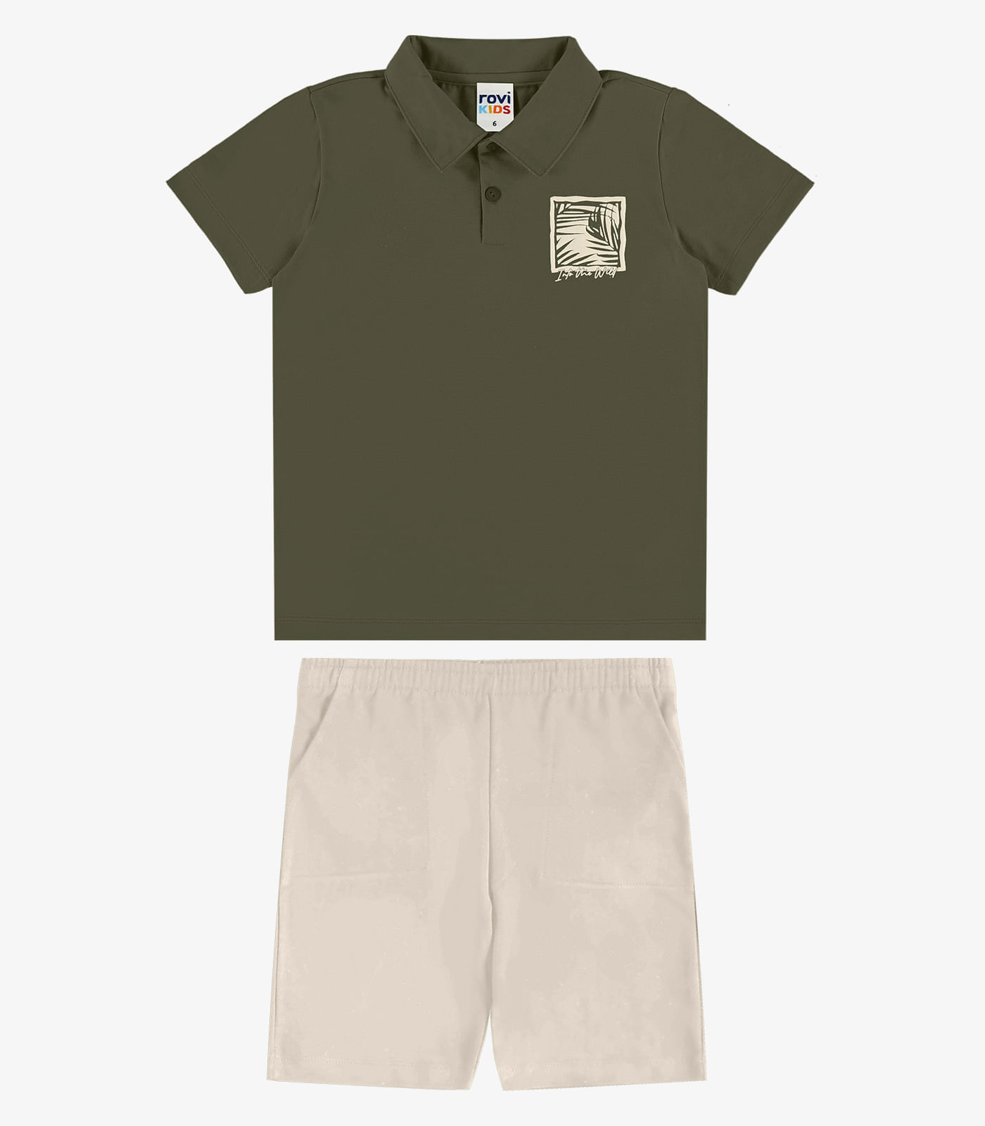 Conjunto Polo Com Bermuda Infantil Rovi Kids Verde