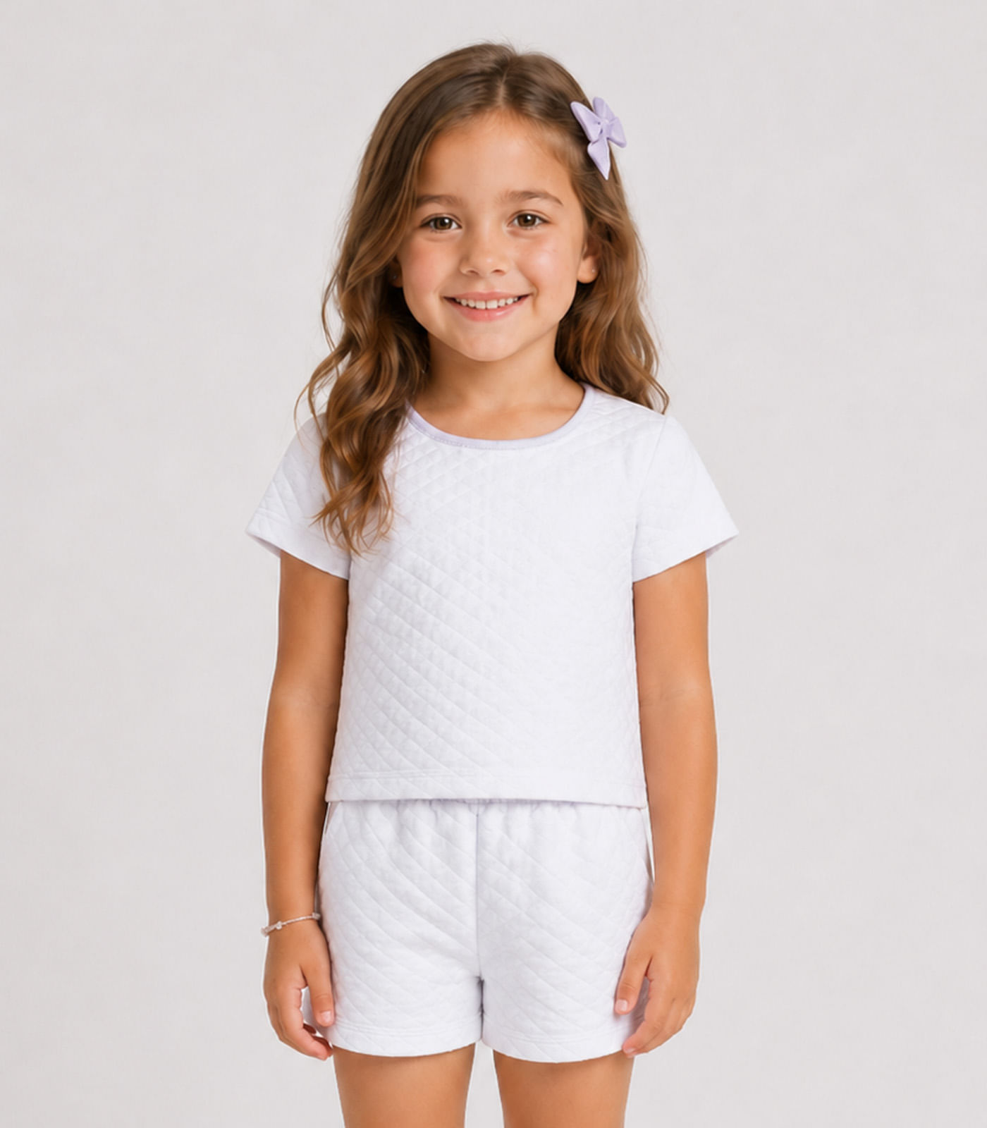 Conjunto Infantil Feminino Blusa E Shorts Select Branco